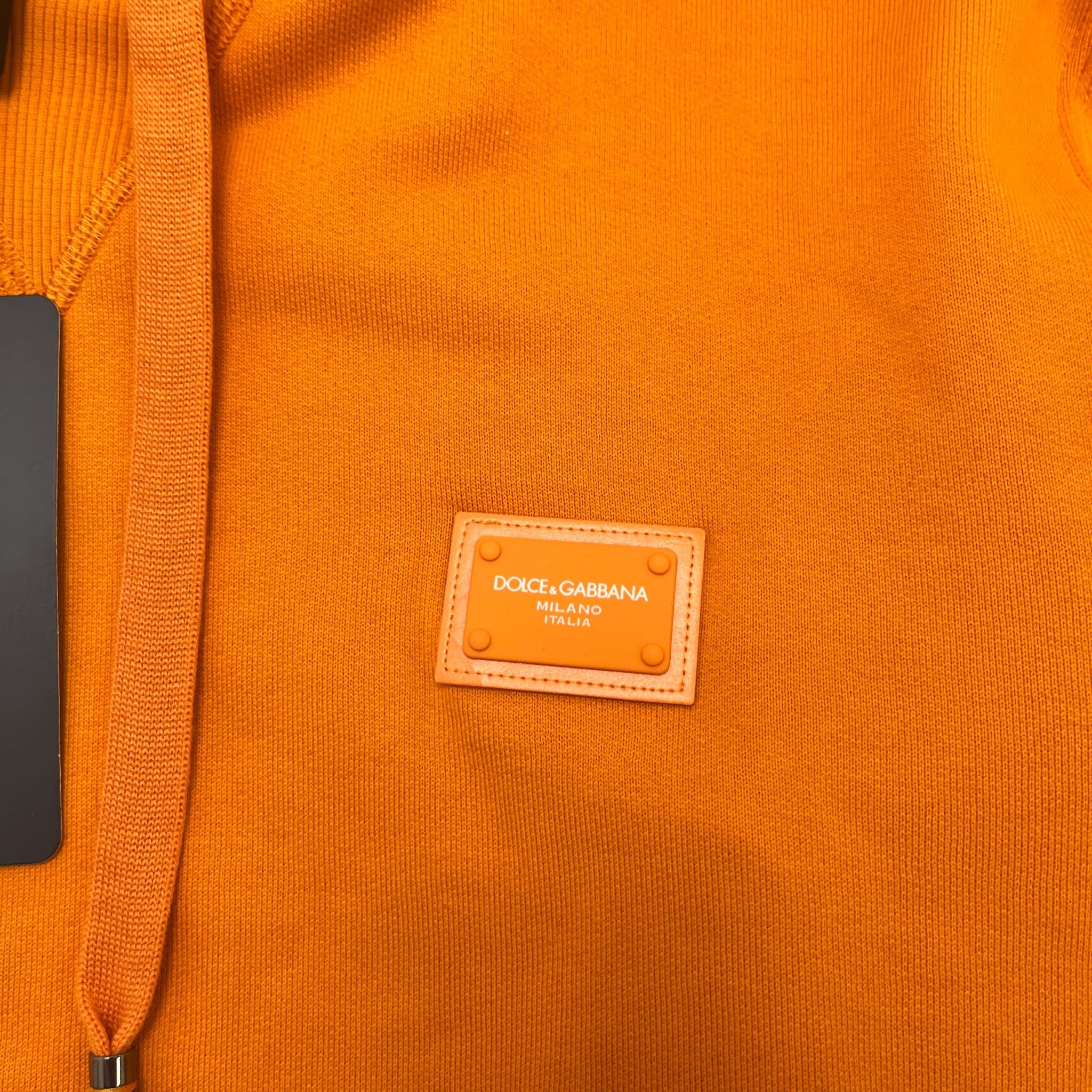 Men's Plaque Logo Hoodie Orange Size IT 48 / UK M