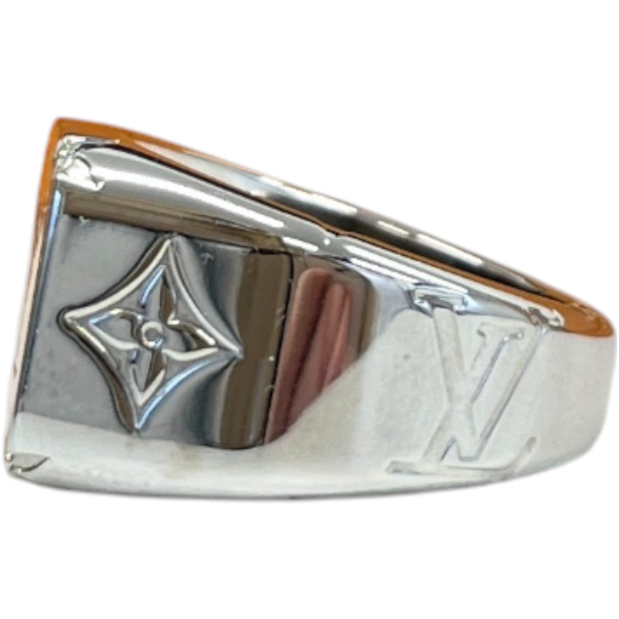 Men's Monogram Signet Ring Silver Size M