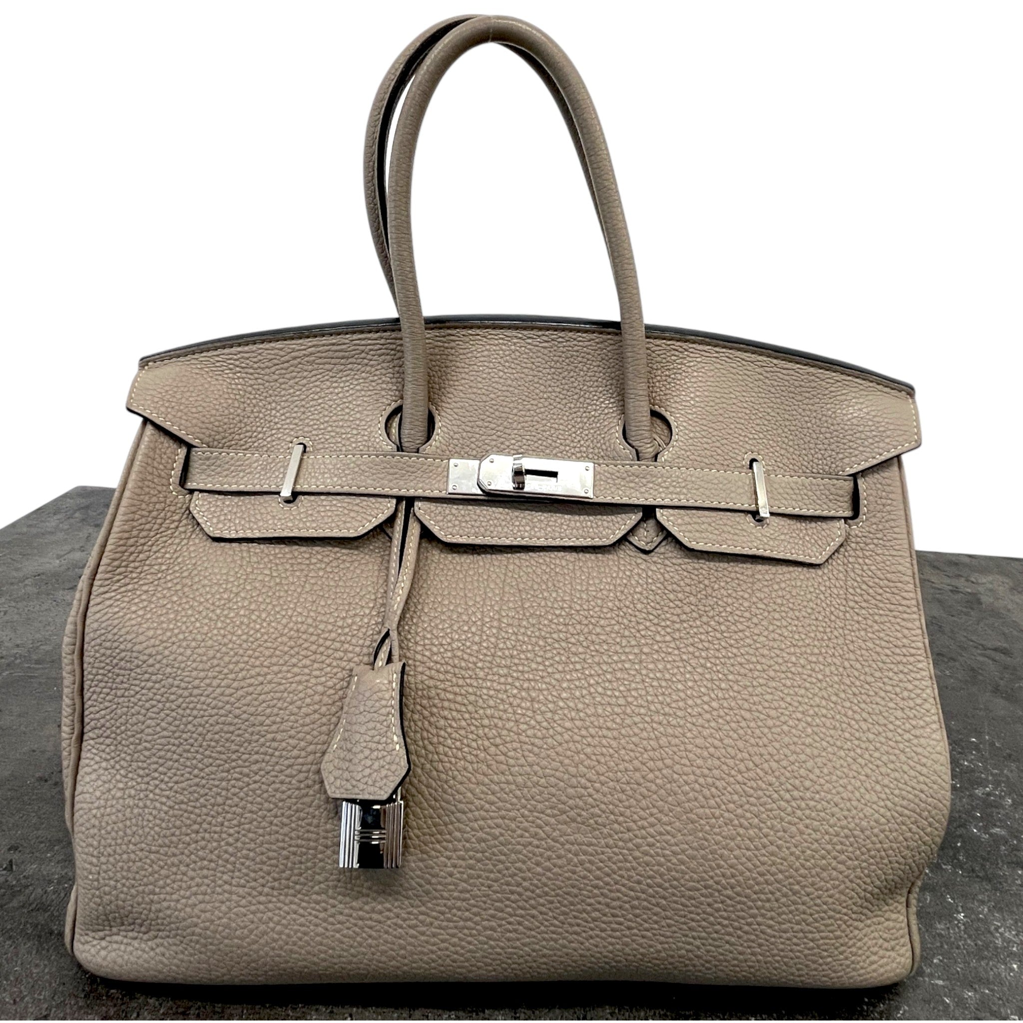 Women's Birkin 35 Togo Gris Etain Palladium Hardware Handbag Grey