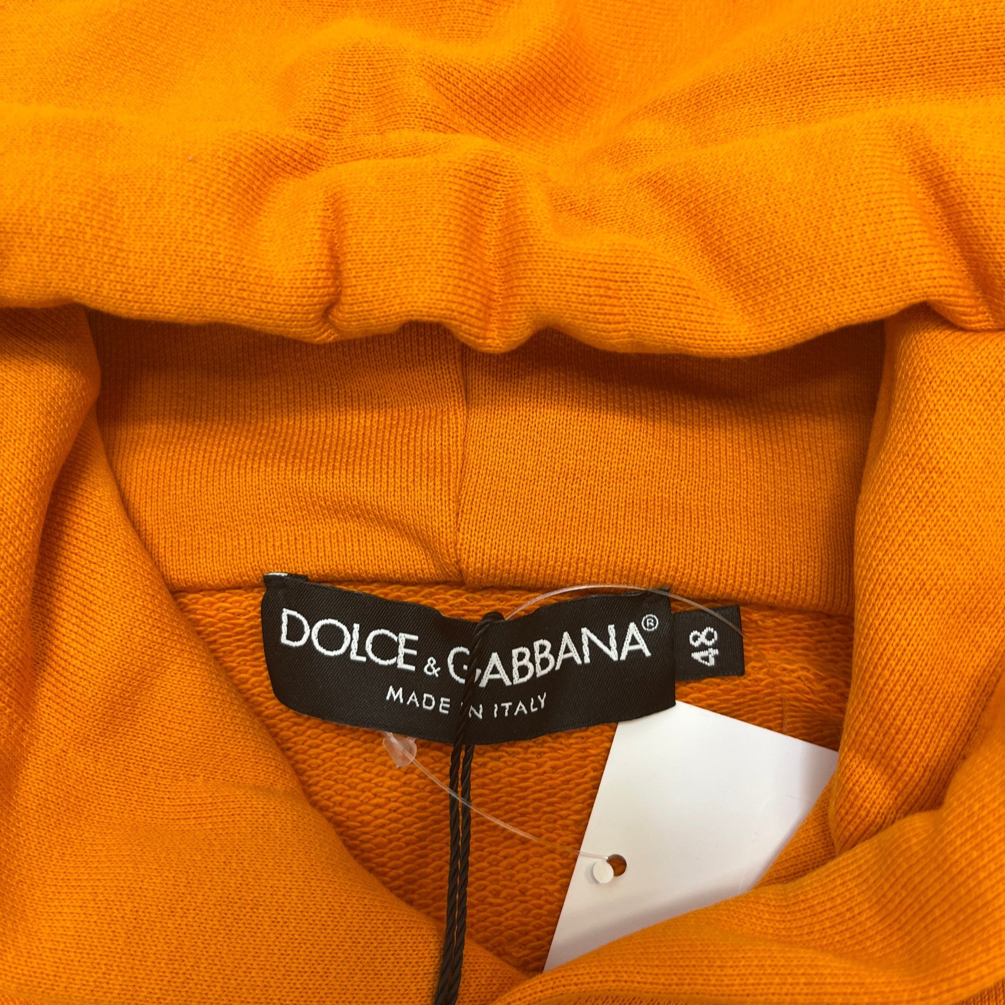 Men's Plaque Logo Hoodie Orange Size IT 48 / UK M