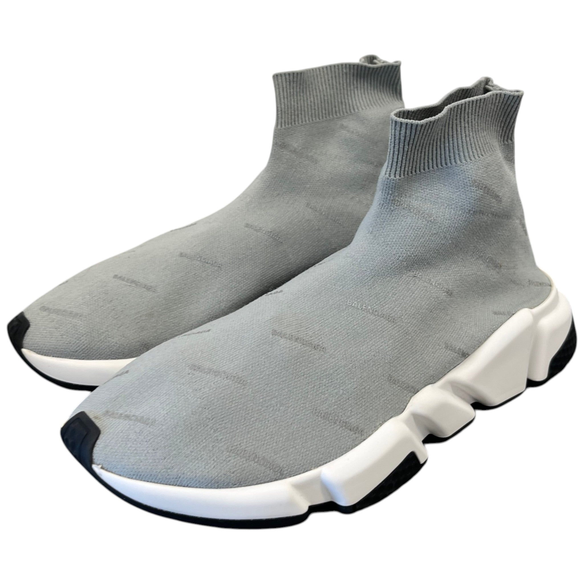 Women's Logo Print Speed Socks High Trainers Grey Size EU 39 / UK 6