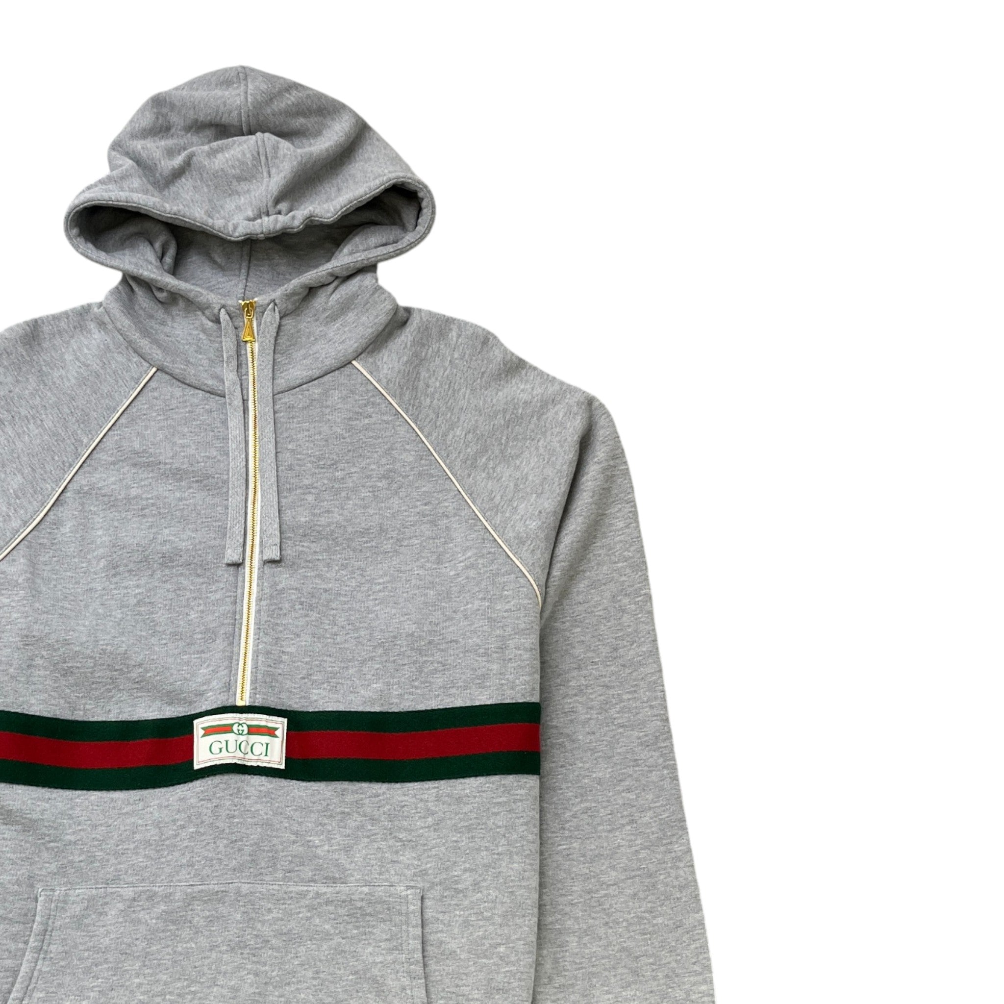 Men's Web Half Zip Hoodie Grey Size M