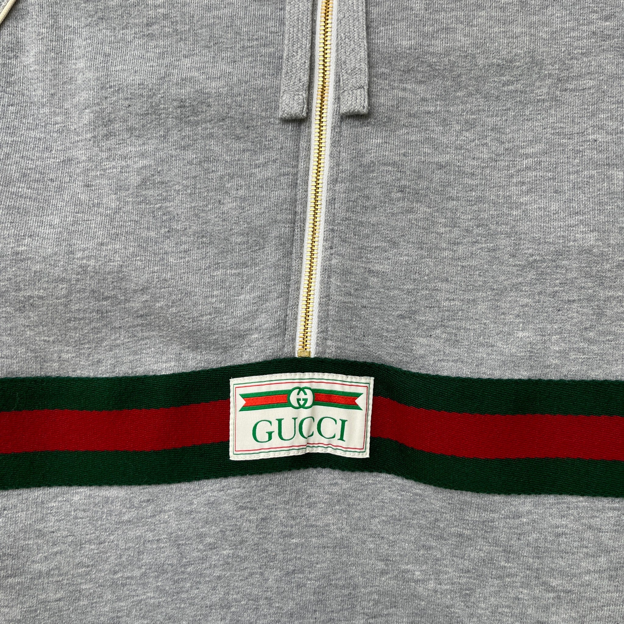 Men's Web Half Zip Hoodie Grey Size M