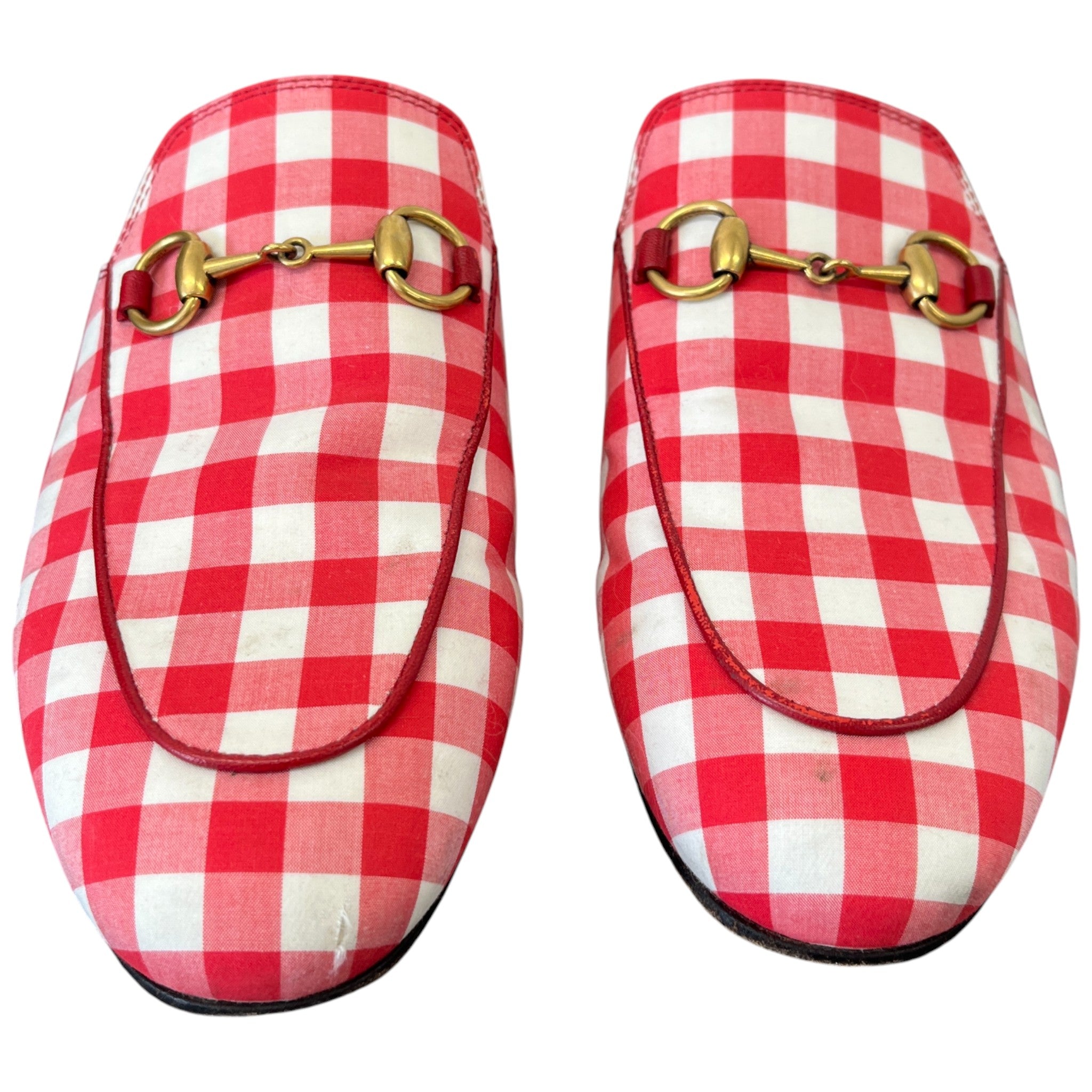 Women's Princetown Gingham Mules Red Size EU 36 / UK 3