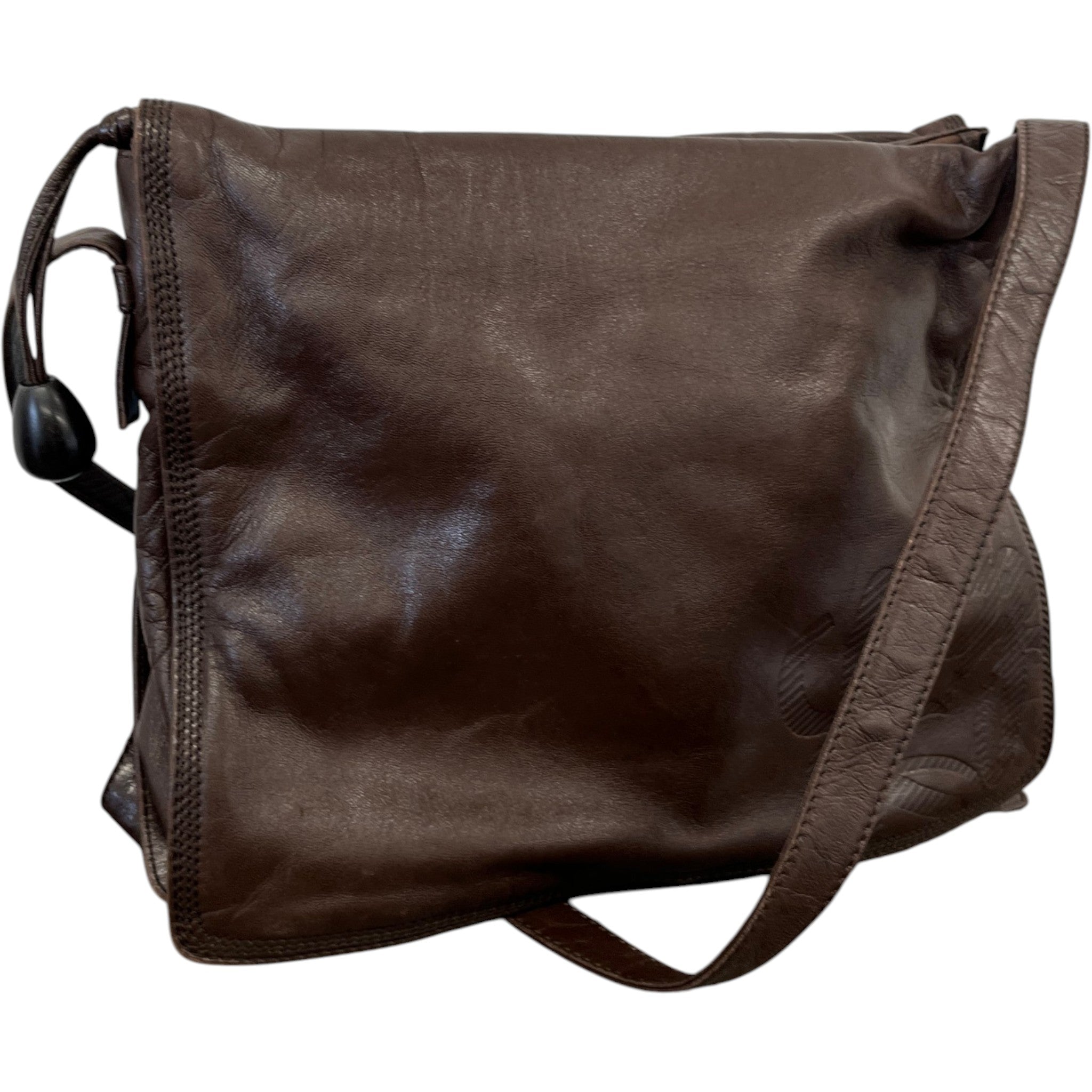 Women's Embossed Anagram Shoulder Bag Brown