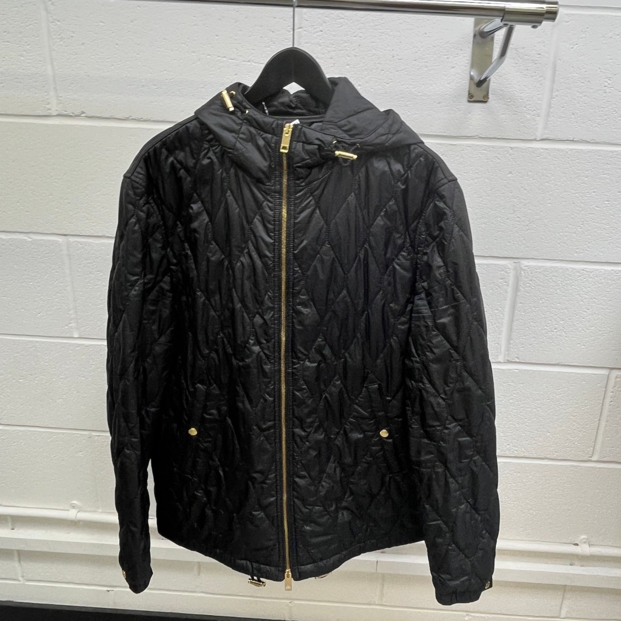 Men's Nova Check Lined Quilted Jacket Black Size XXL