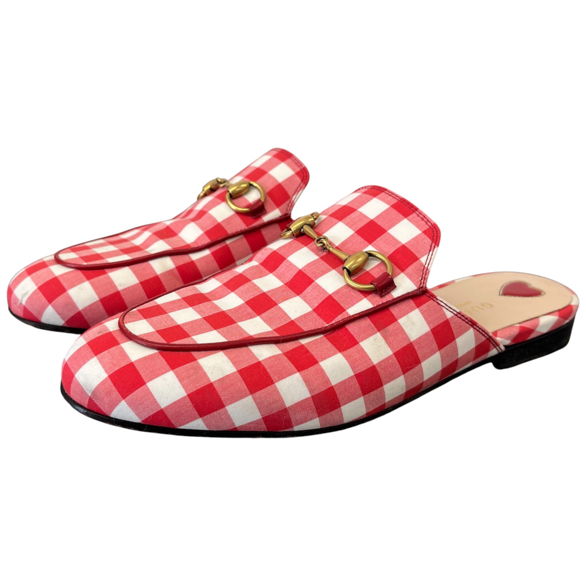 Women's Princetown Gingham Mules Red Size EU 36 / UK 3