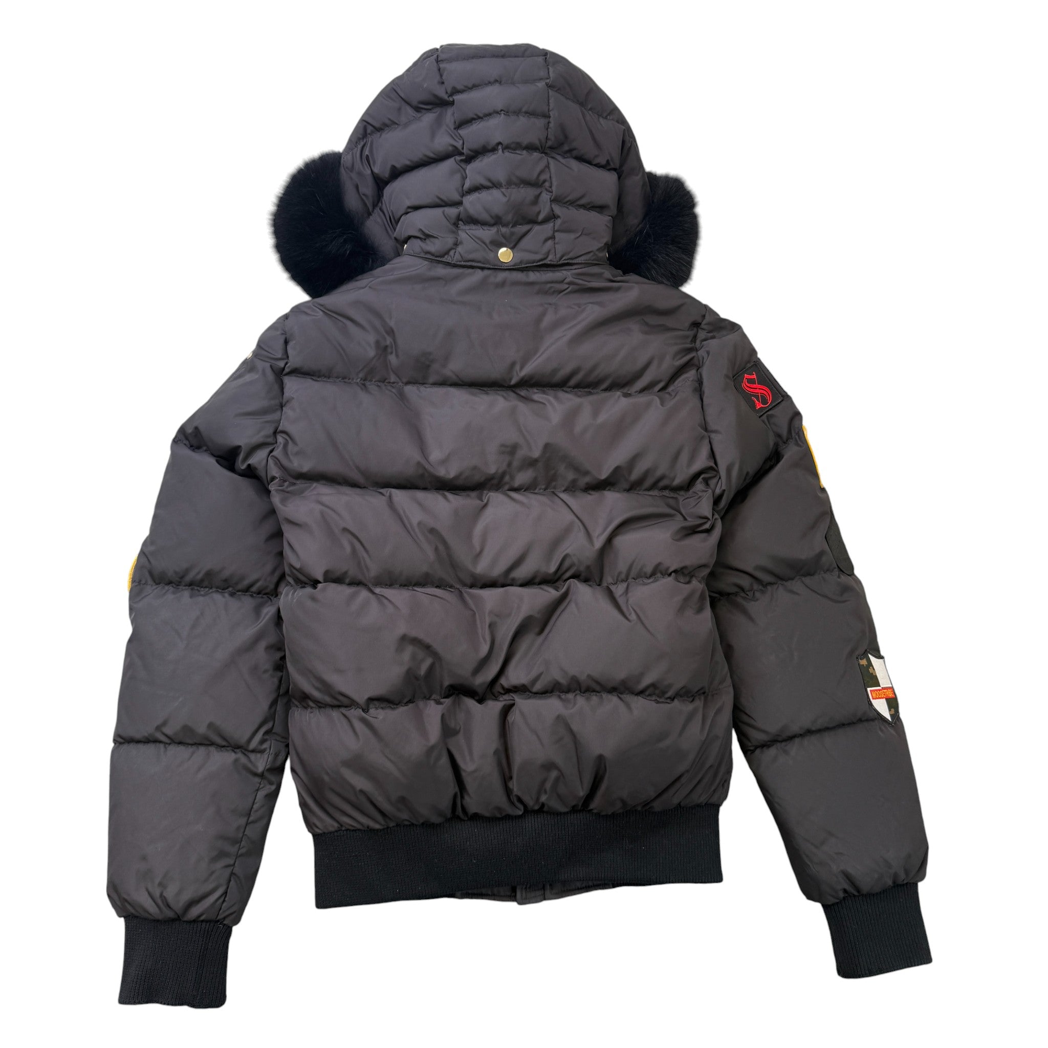 Men's Patchwork Colinton Bomber Down Jacket Black Size XS