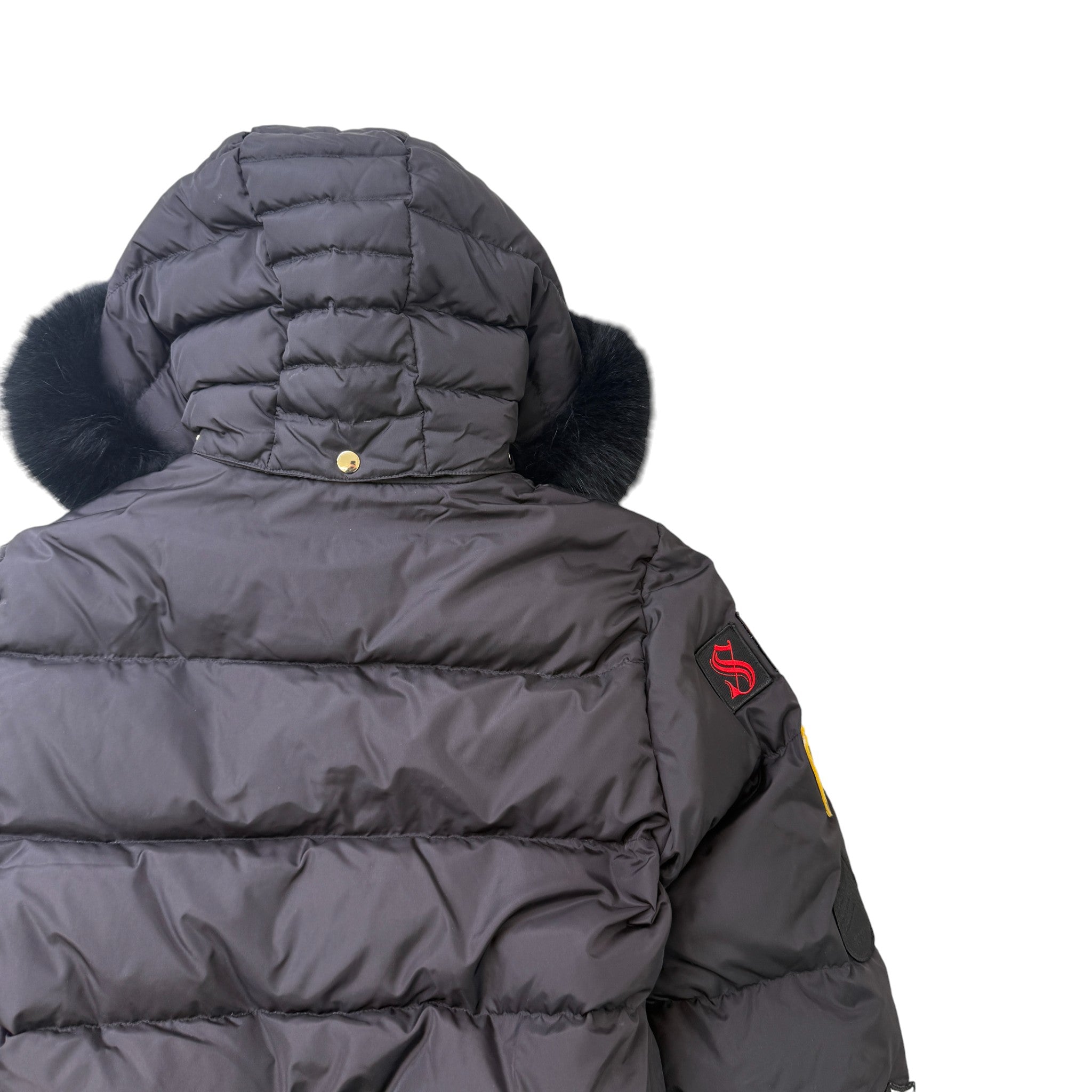 Men's Patchwork Colinton Bomber Down Jacket Black Size XS