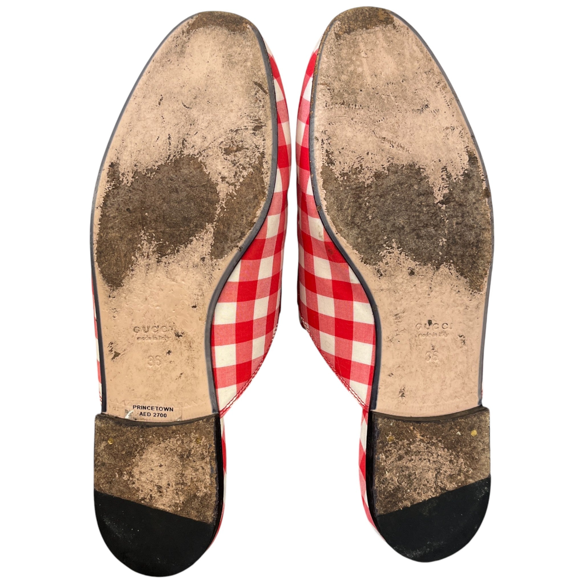 Women's Princetown Gingham Mules Red Size EU 36 / UK 3