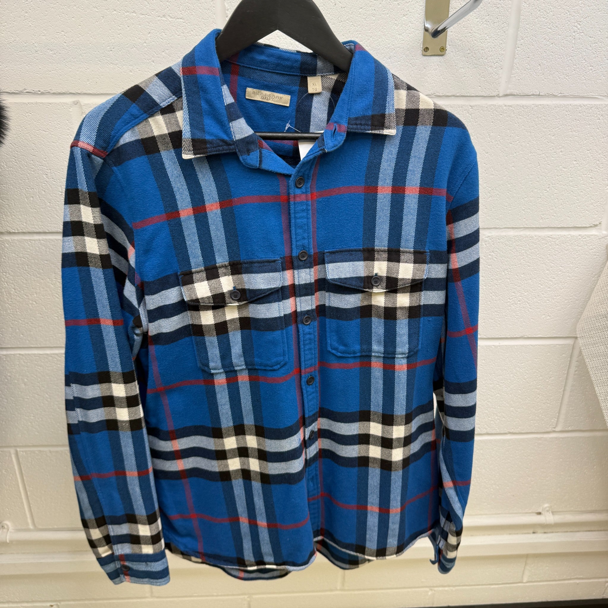 Men's Check OverShirt Blue Size XL