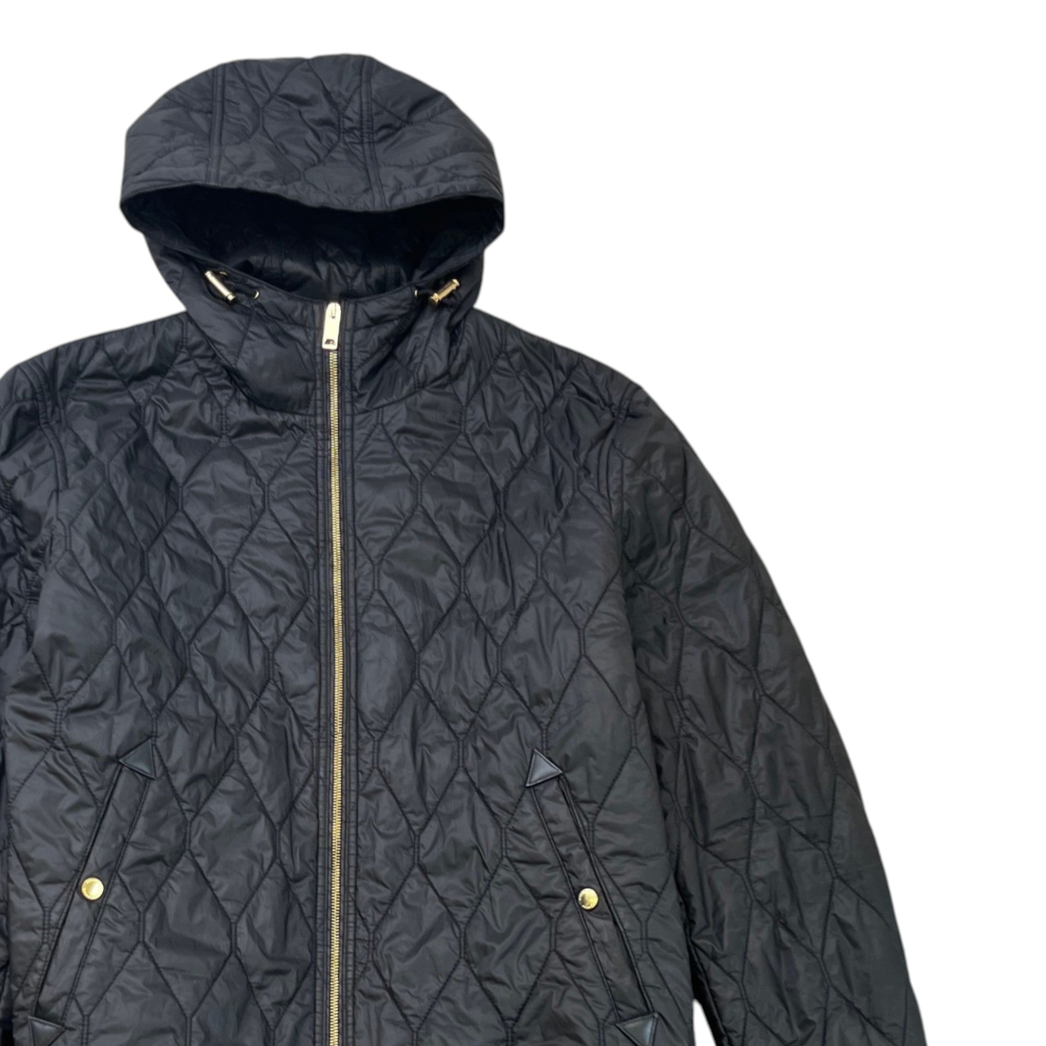 Men's Nova Check Lined Quilted Jacket Black Size XXL