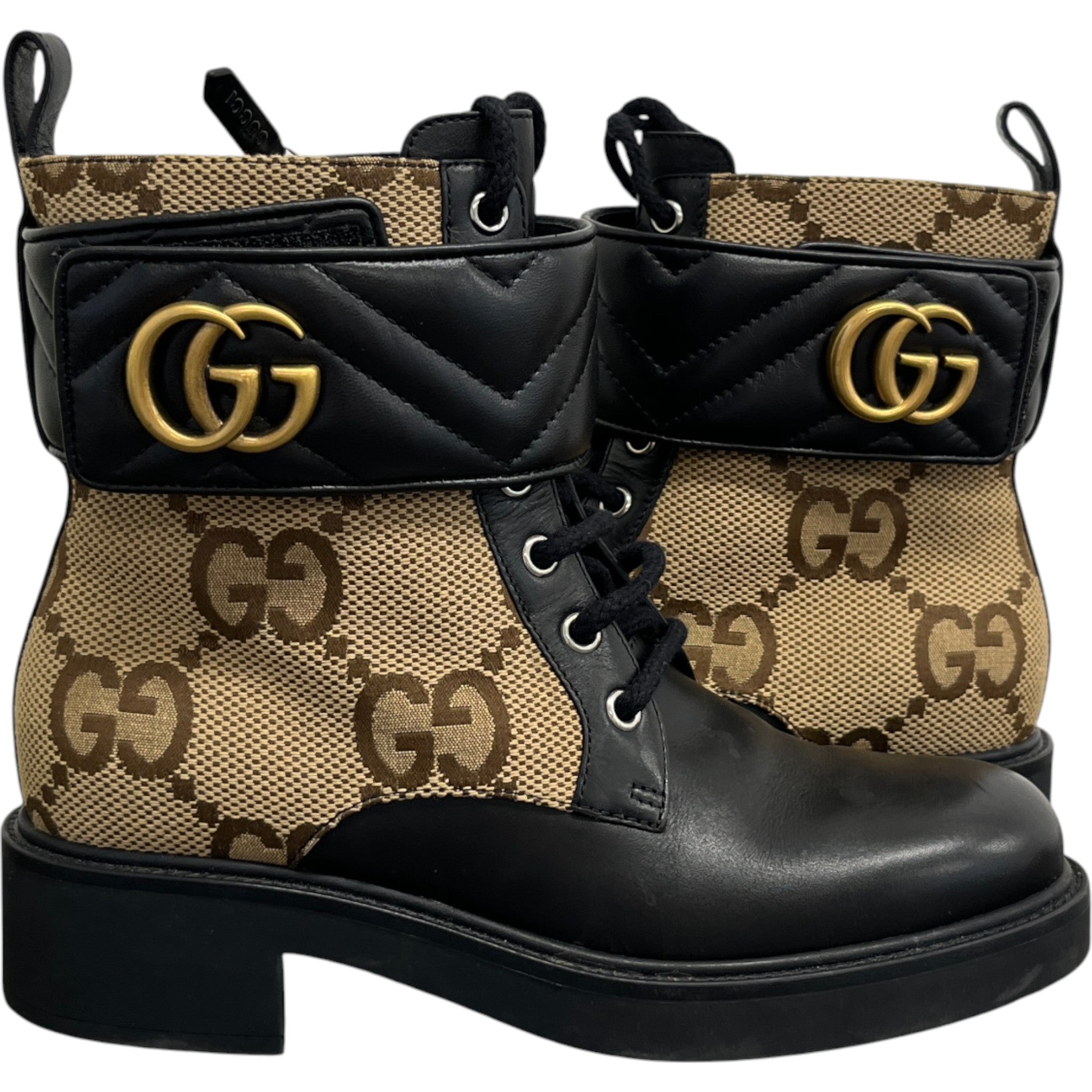 Women's Gg Marmont Round Toe Ankle Boots Black Size EU 36.5 / UK 3.5