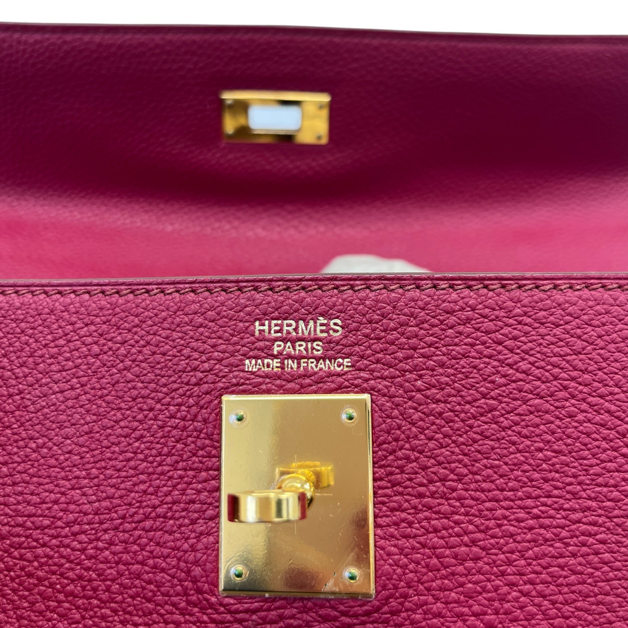 Women's Kelly 35 Clemence Rouge Bag Burgundy