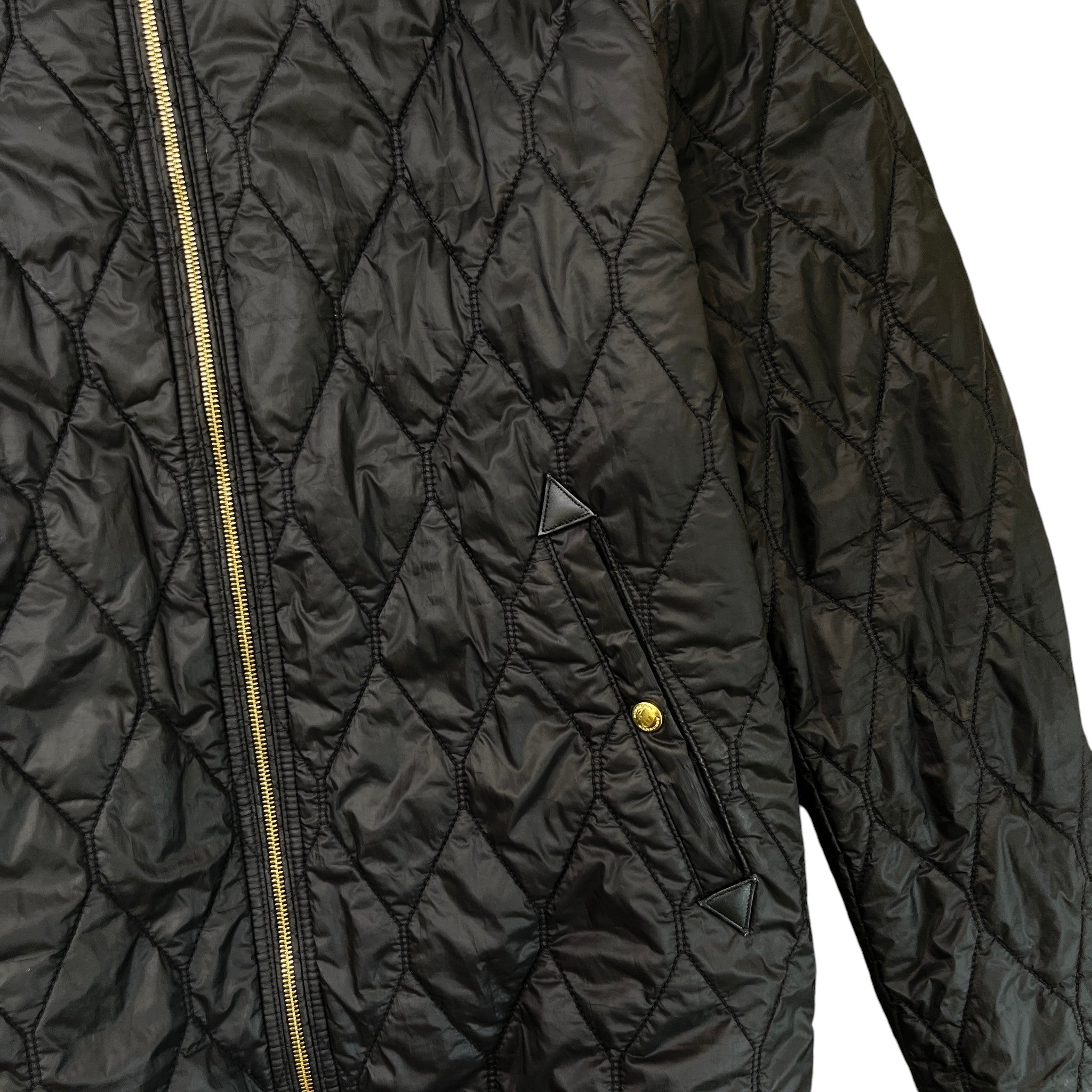 Men's Nova Check Lined Quilted Jacket Black Size XXL