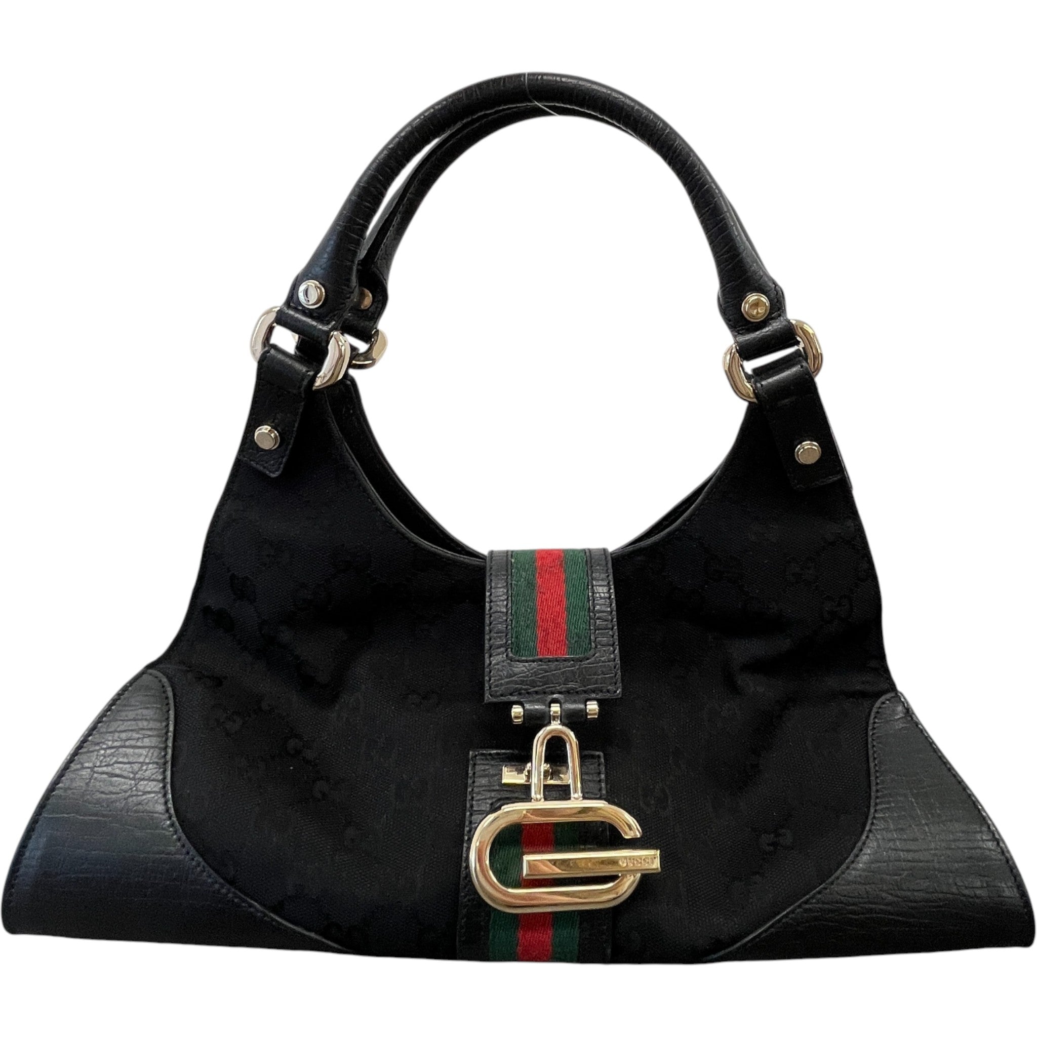 Women's Gg Web Jackie Handbag Black