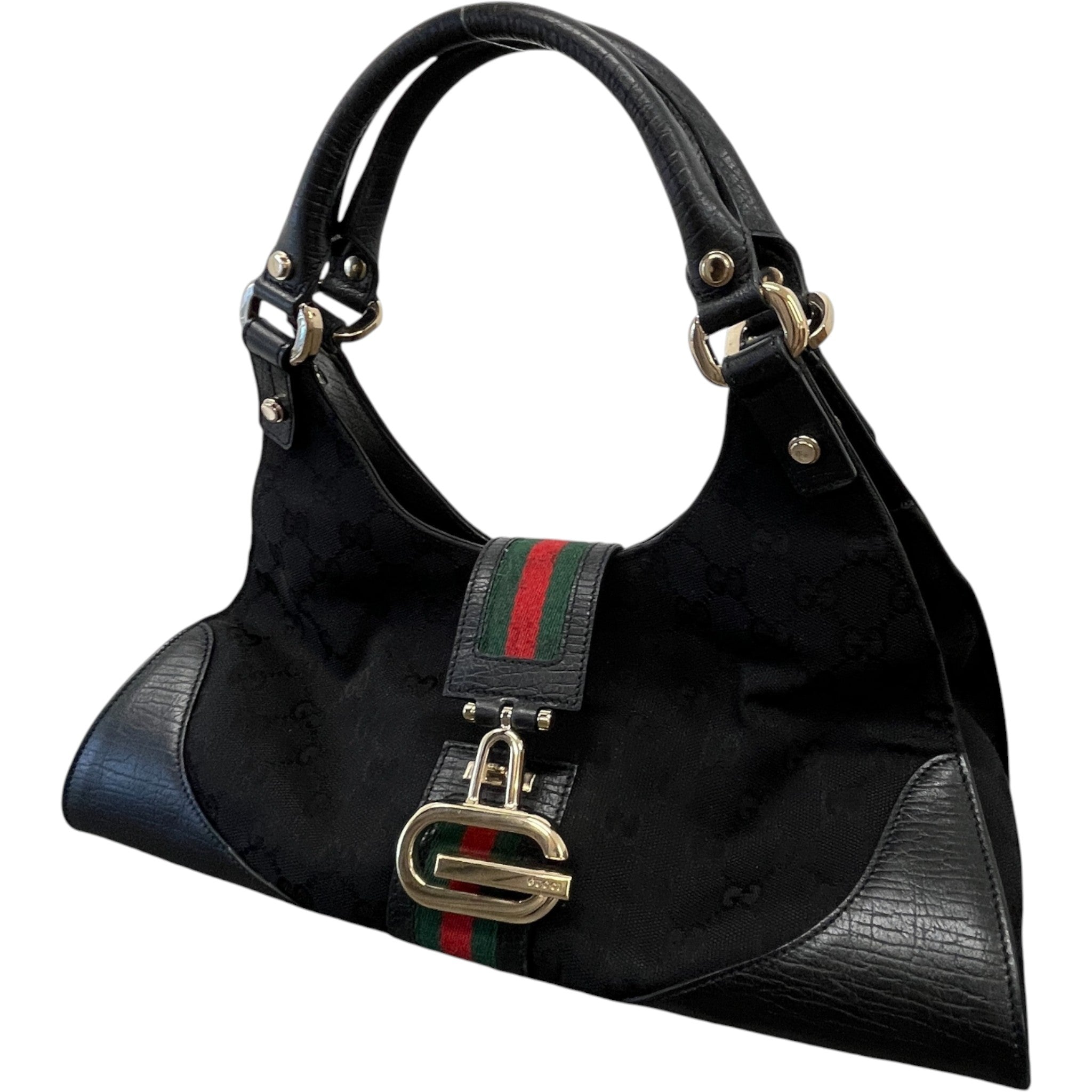 Women's Gg Web Jackie Handbag Black