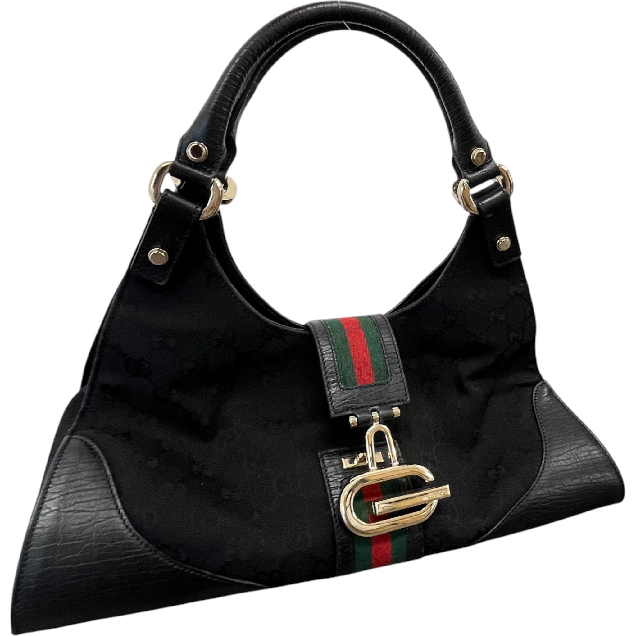 Women's Gg Web Jackie Handbag Black