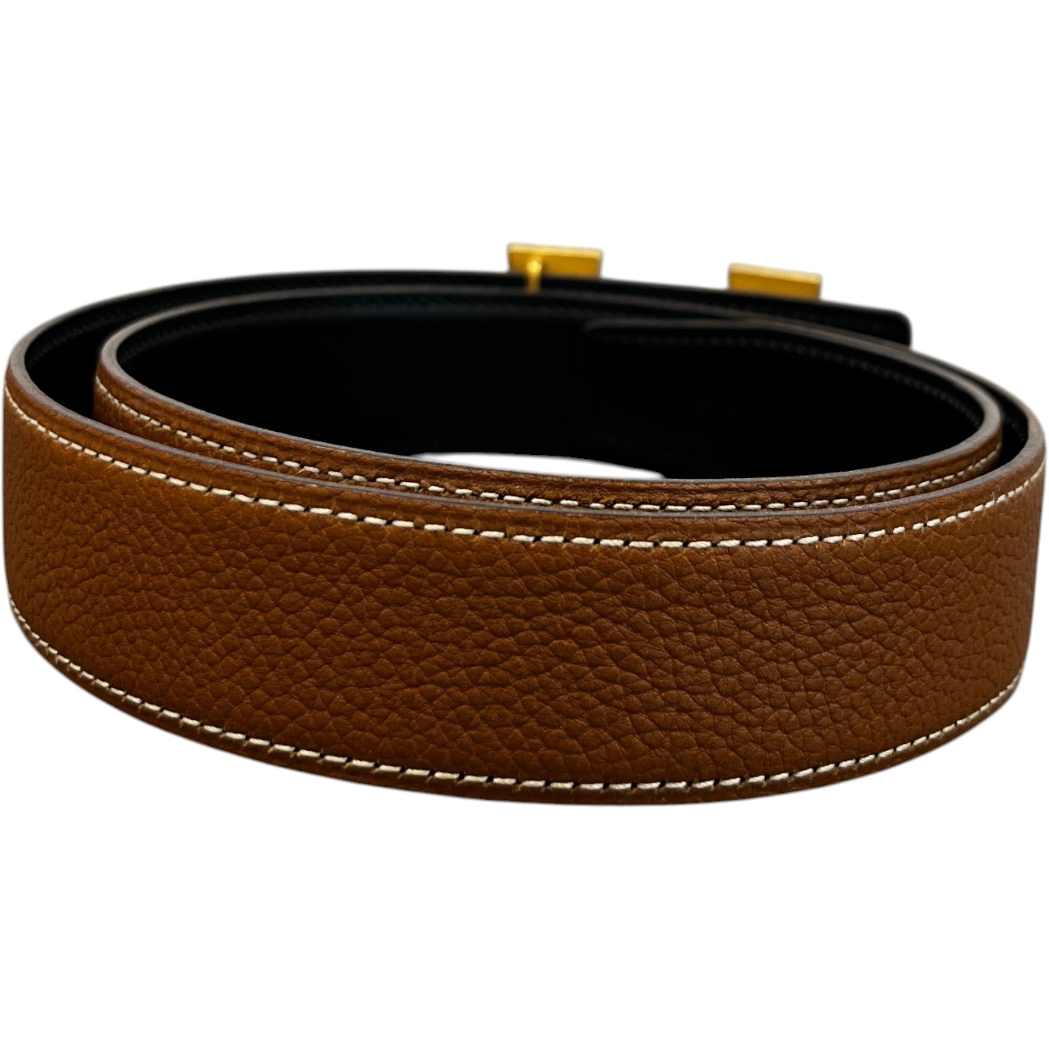 Women's Buckle Reversible Belt Beige Size 75CM / UK 6