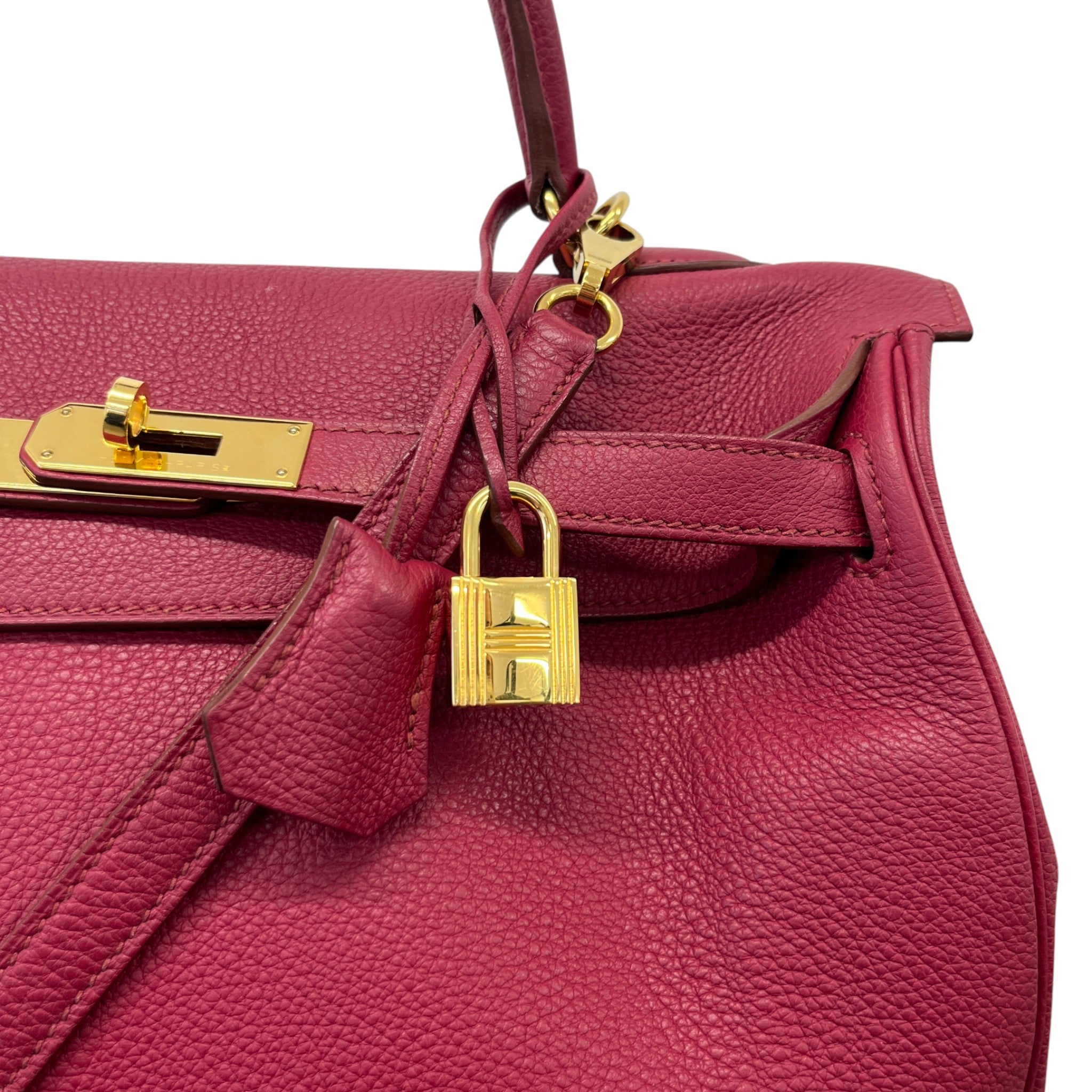 Women's Kelly 35 Clemence Rouge Bag Burgundy