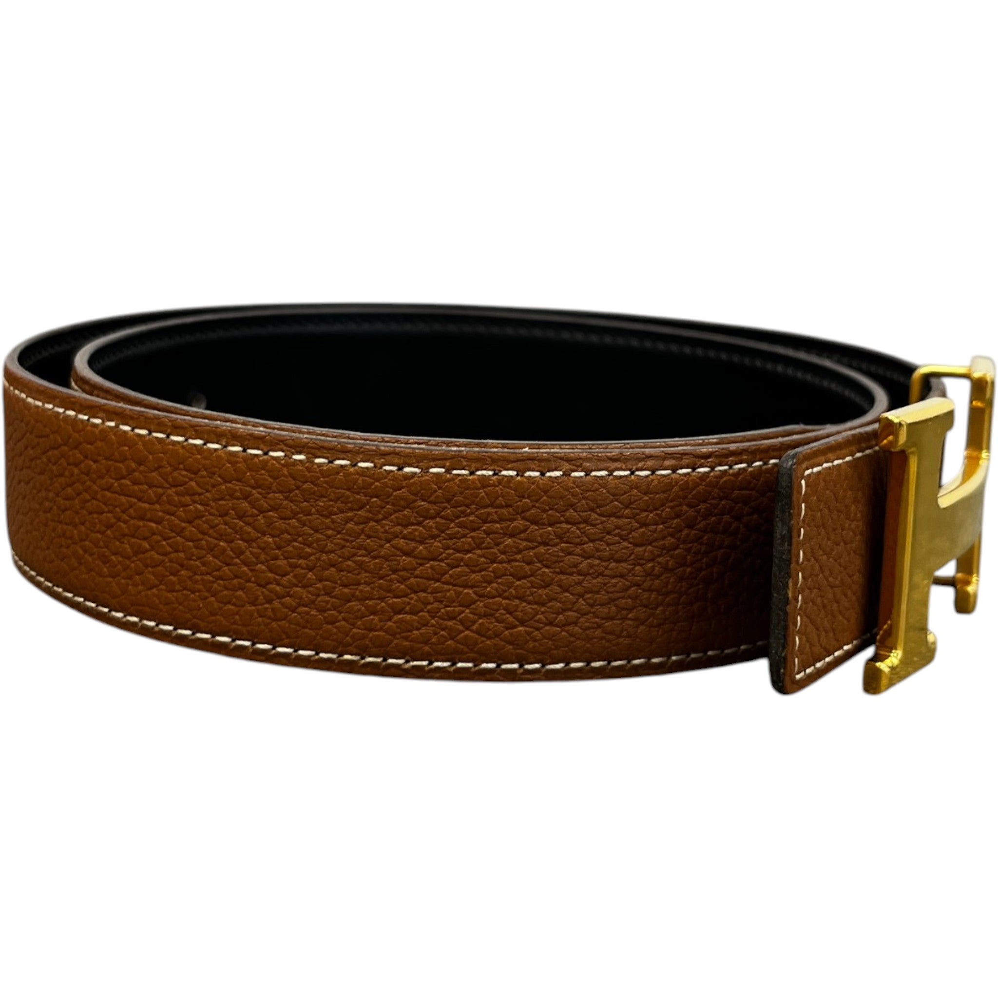 Women's Buckle Reversible Belt Beige Size 75CM / UK 6