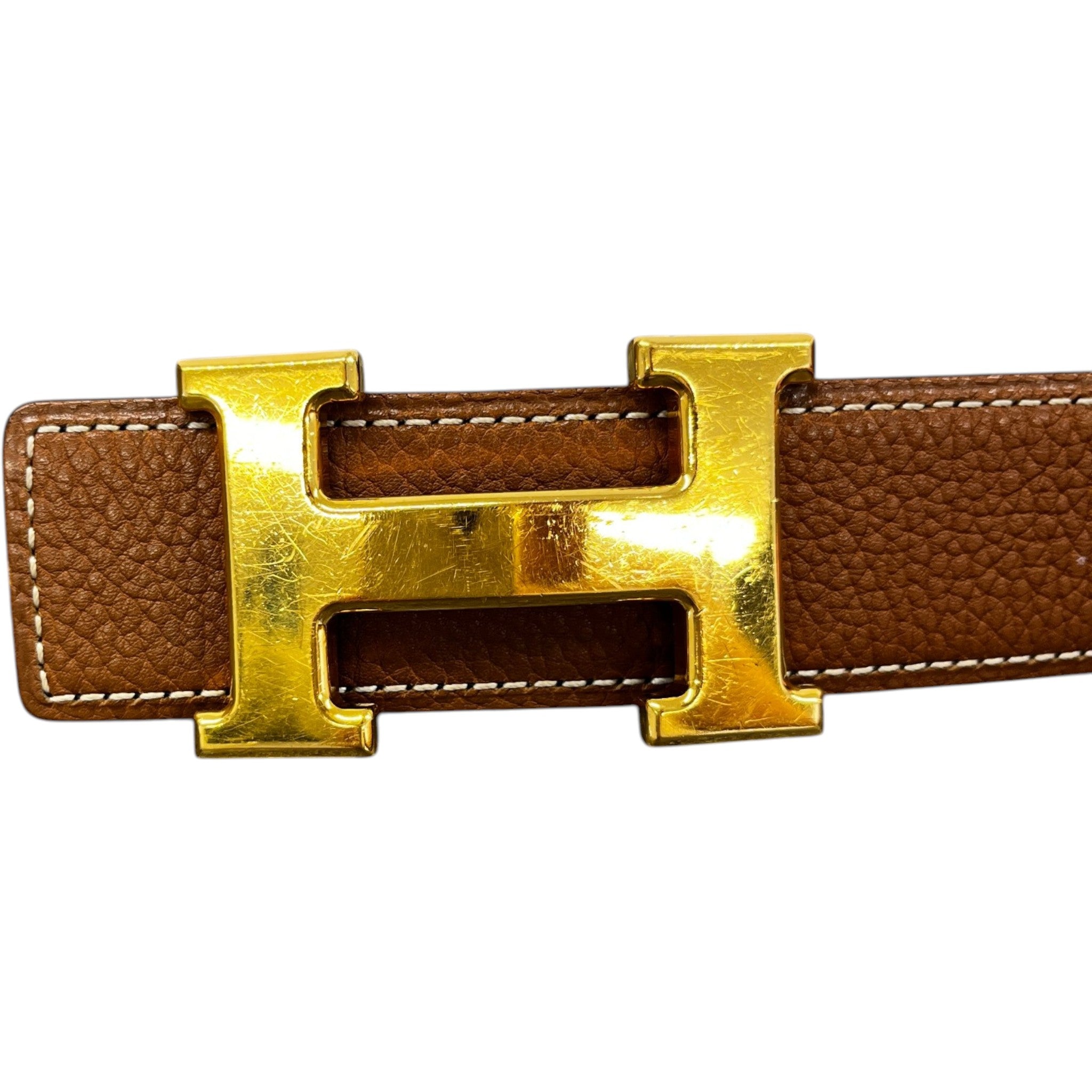 Women's Buckle Reversible Belt Beige Size 75CM / UK 6