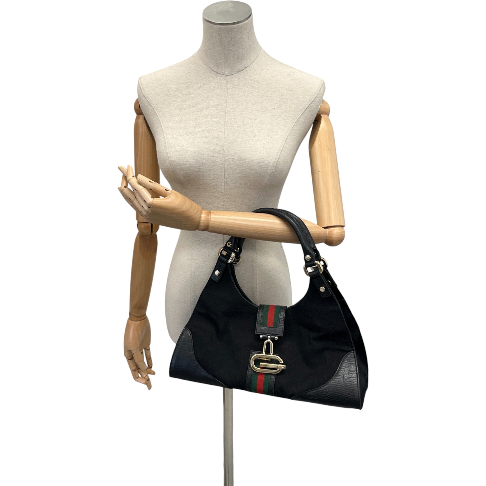 Women's Gg Web Jackie Handbag Black