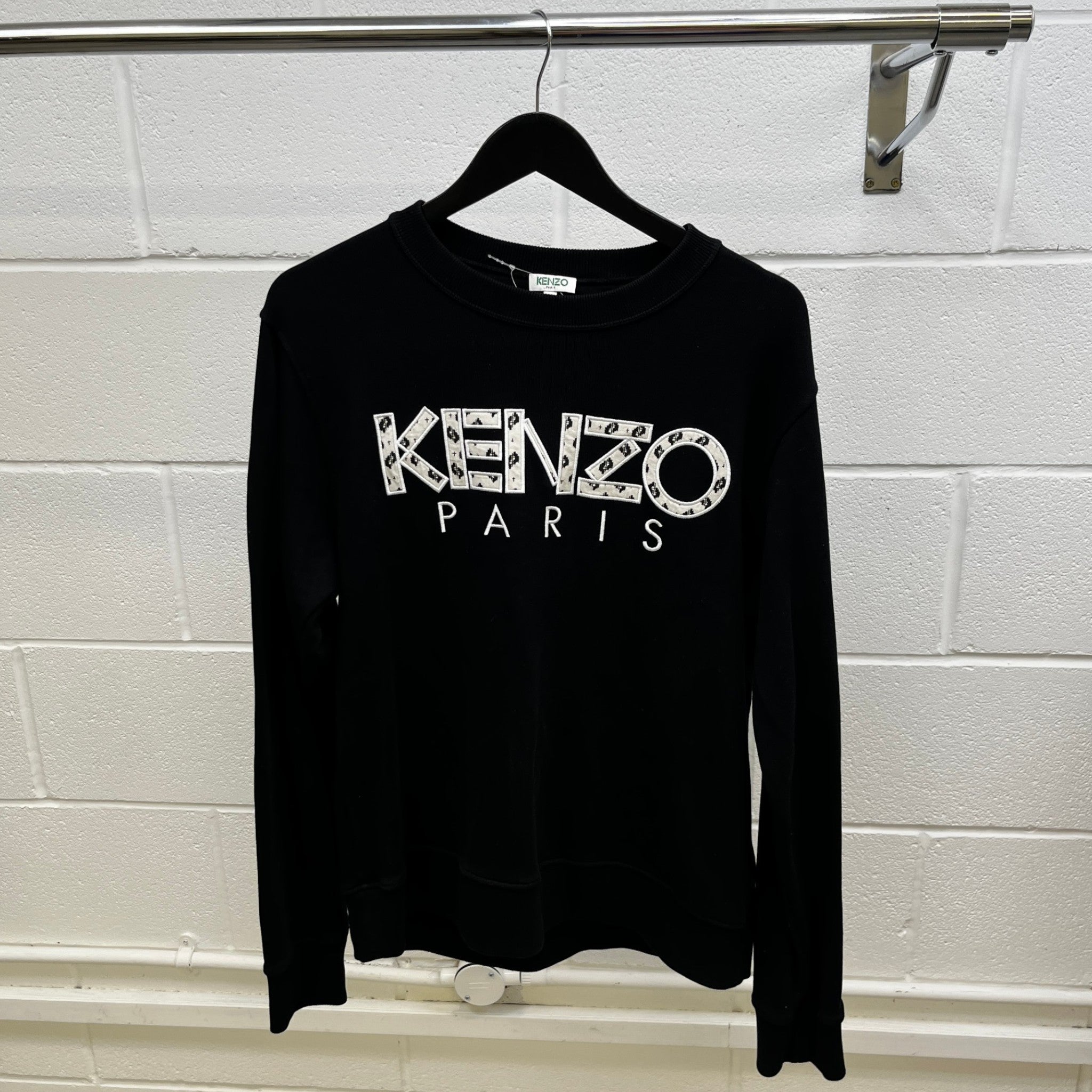 Men's Embroidered Logo Sweatshirt Black Size L