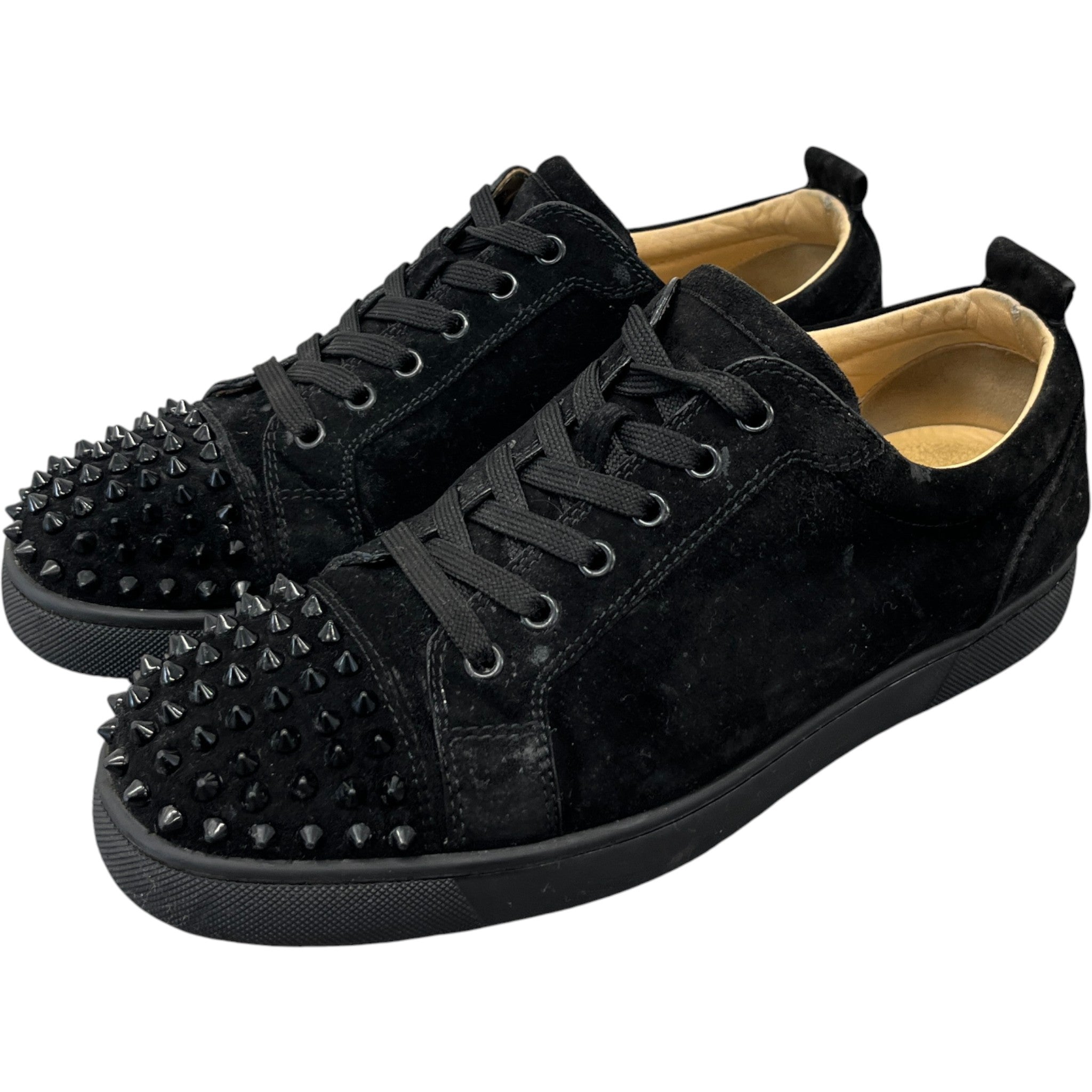 Men's Louis Spikes Flat Low Trainers Black Size EU 42 / UK 8