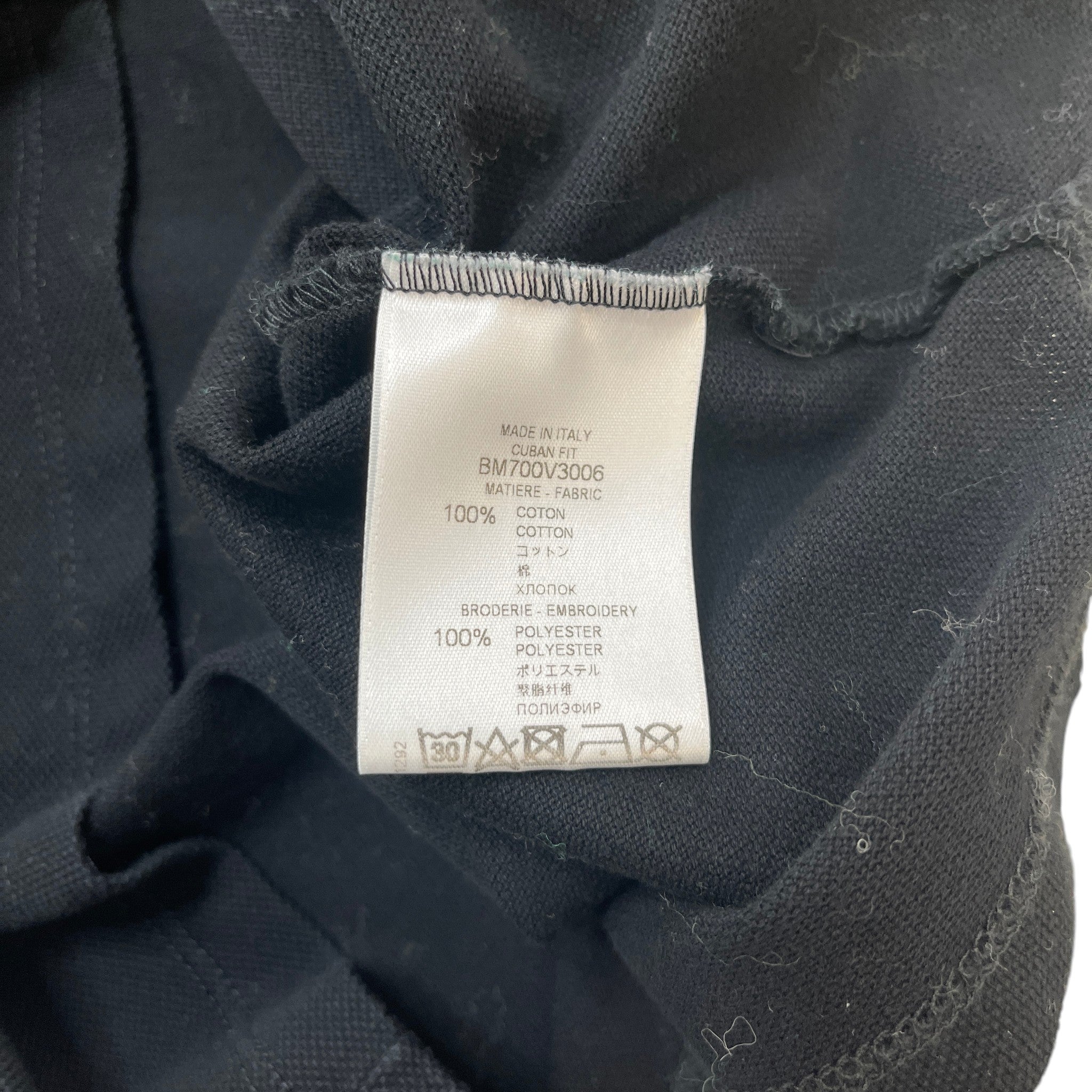 Men's Applique Stars Polo Shirt Black Size XL