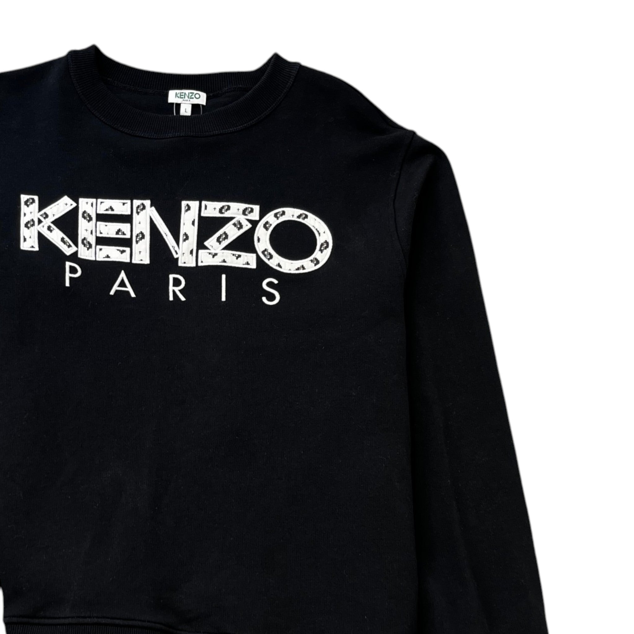 Men's Embroidered Logo Sweatshirt Black Size L