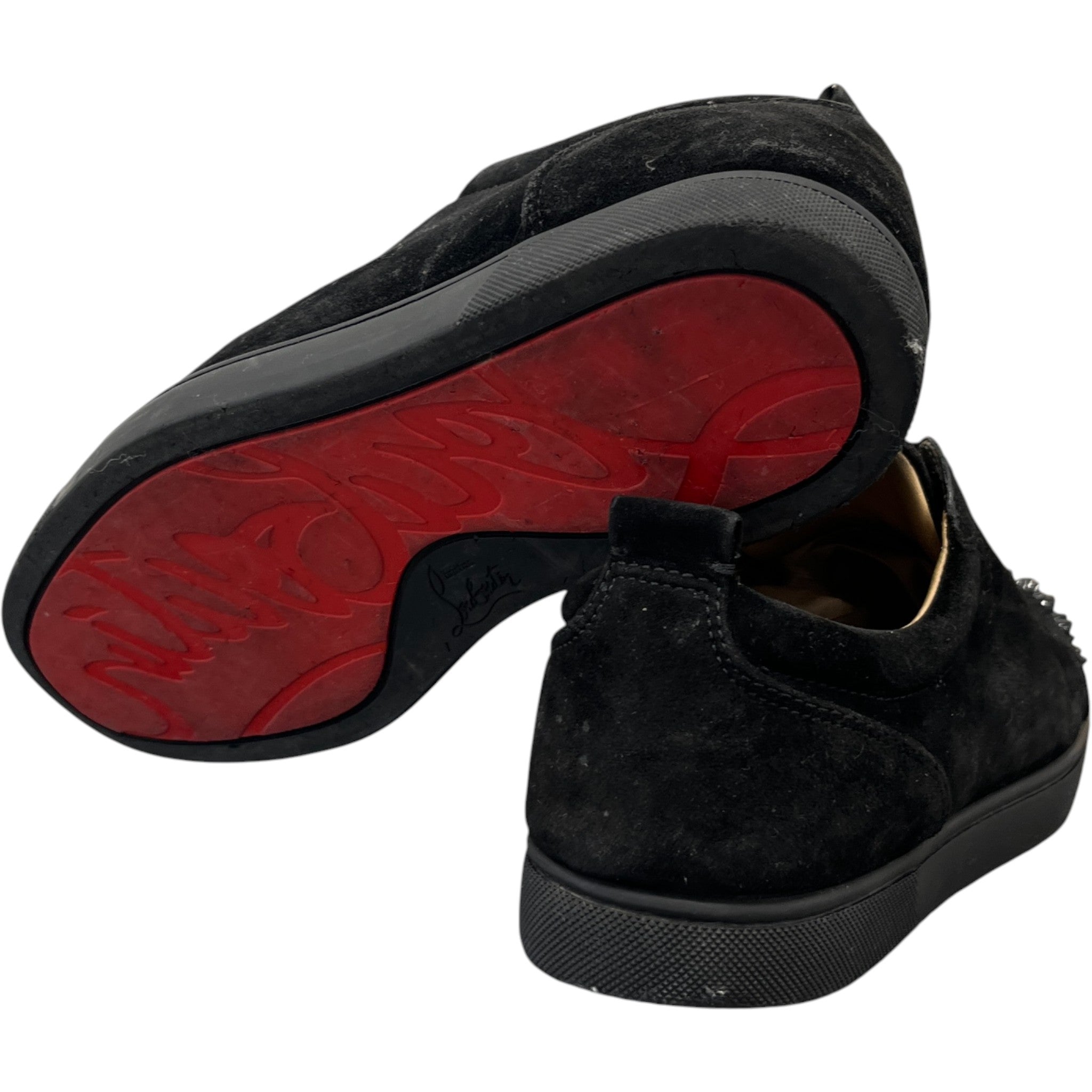 Men's Louis Spikes Flat Low Trainers Black Size EU 42 / UK 8