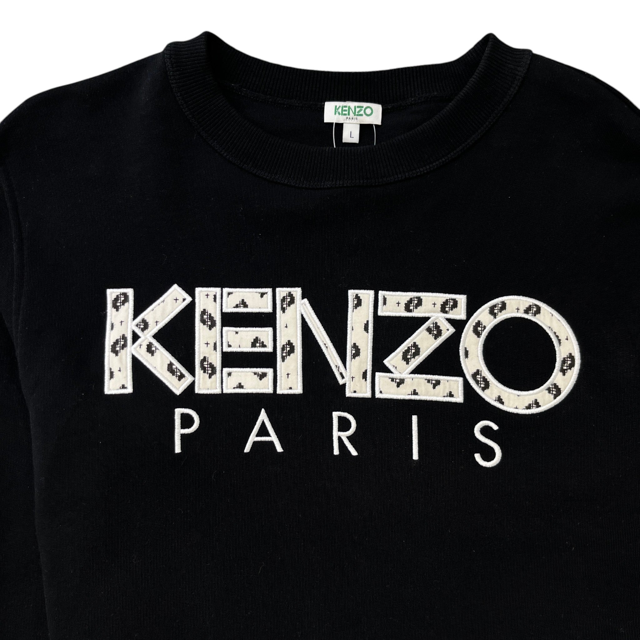Men's Embroidered Logo Sweatshirt Black Size L