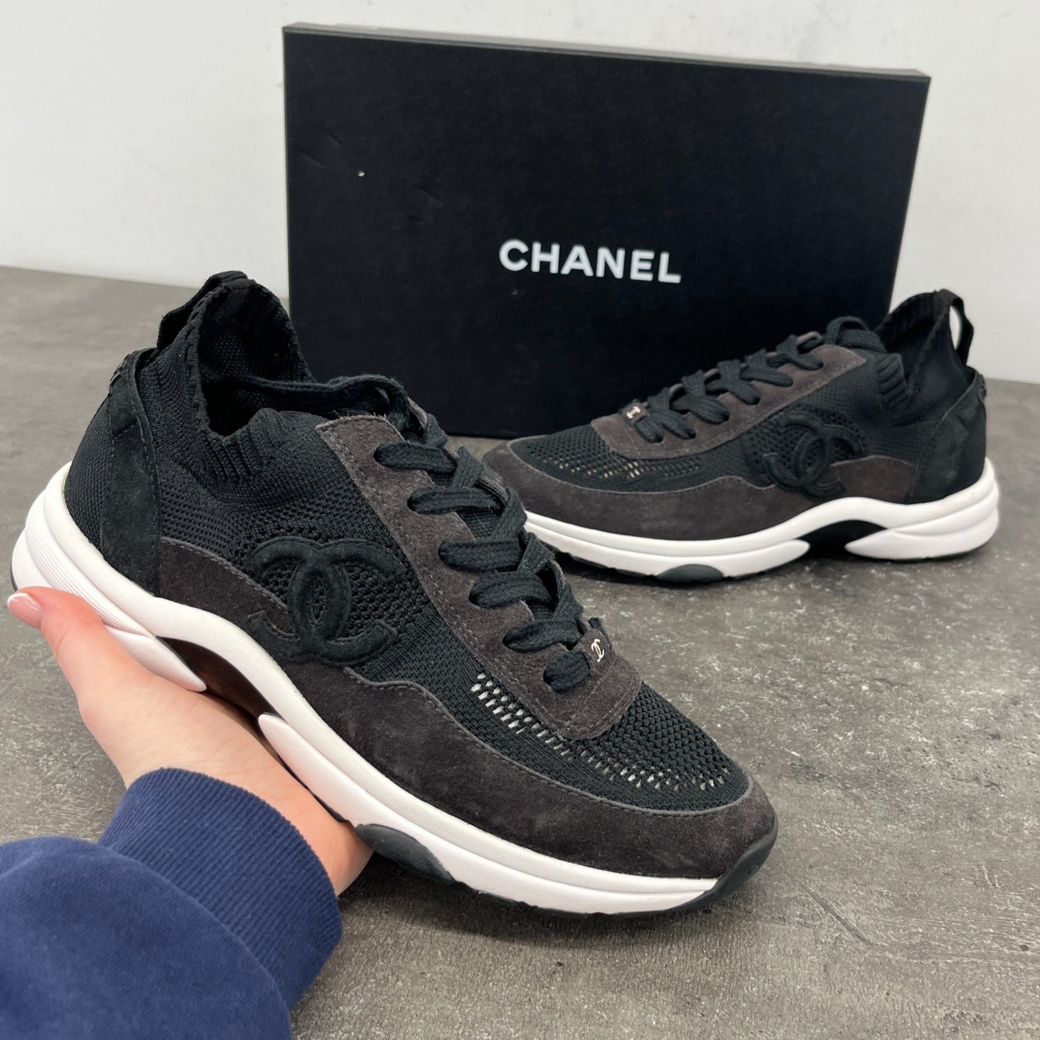 Women's Cc Logo Low Trainers Black Size EU 39 / UK 6