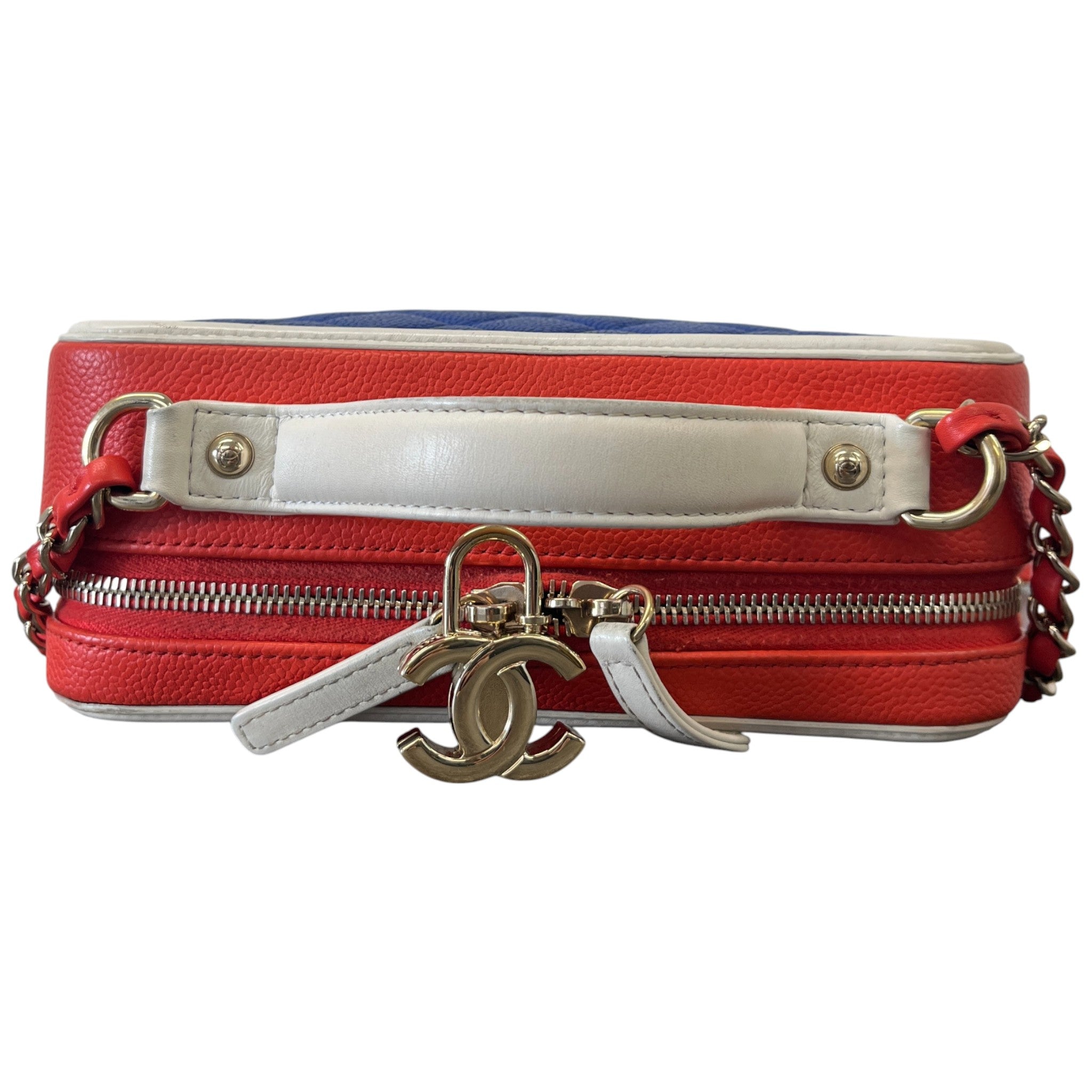 Women's Tricolor Caviar Cc Filigree Vanity Case Medium Handbag Multi-Coloured