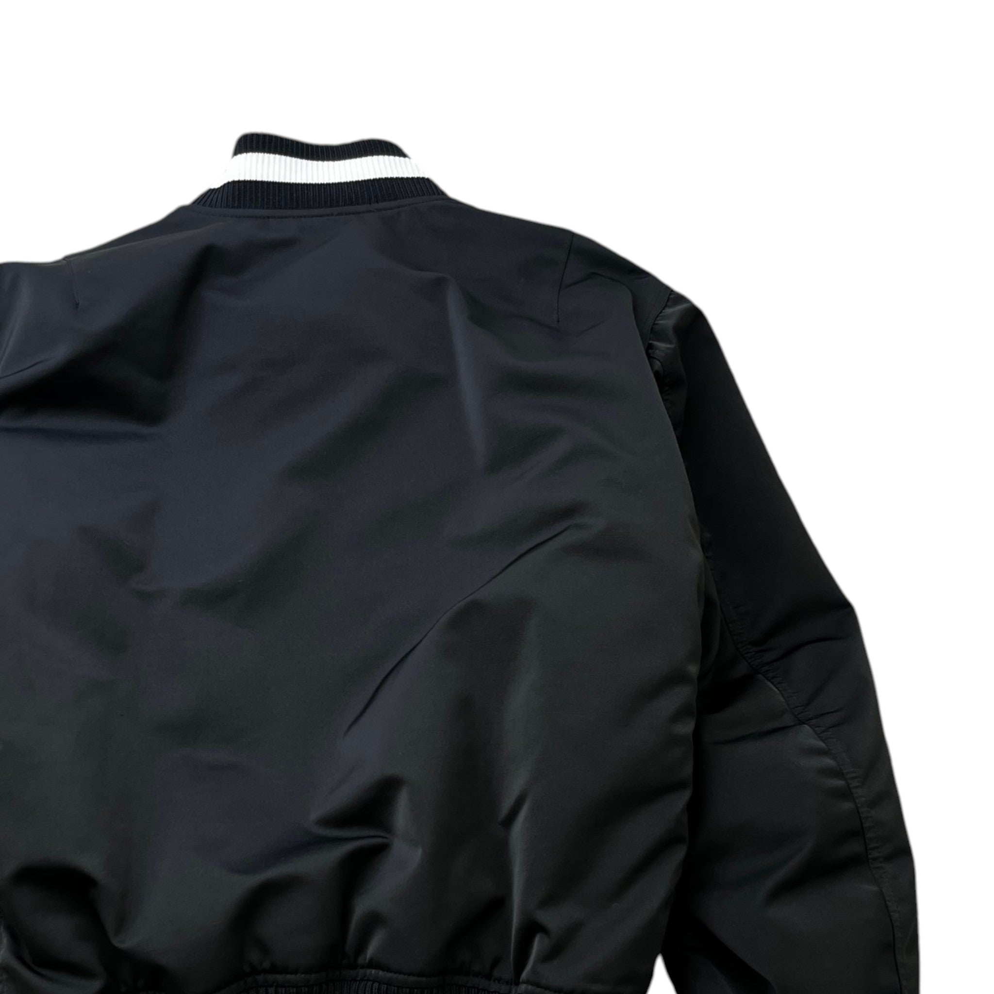 Men's Applique Logo Varsity Jacket Black Size S