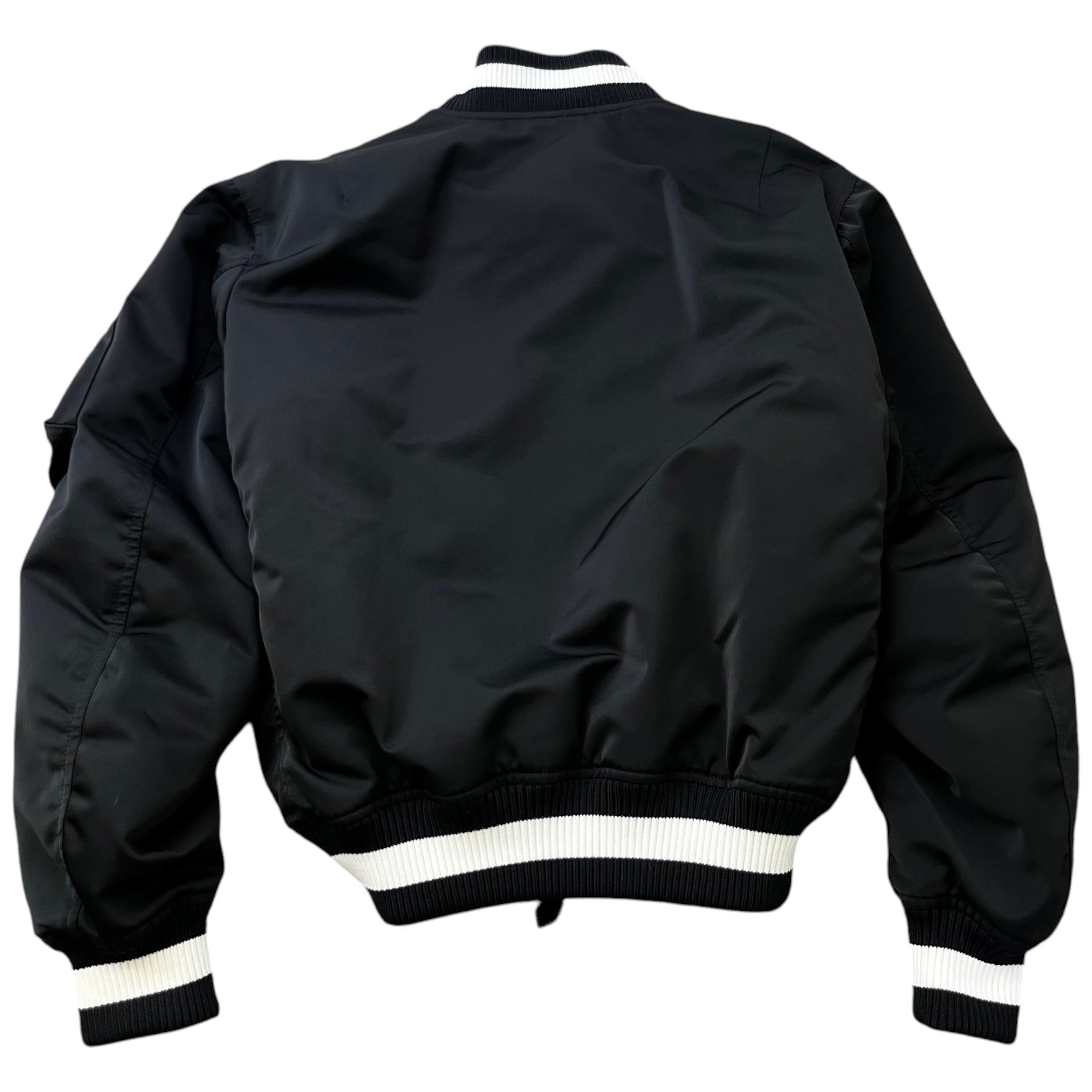Men's Applique Logo Varsity Jacket Black Size S
