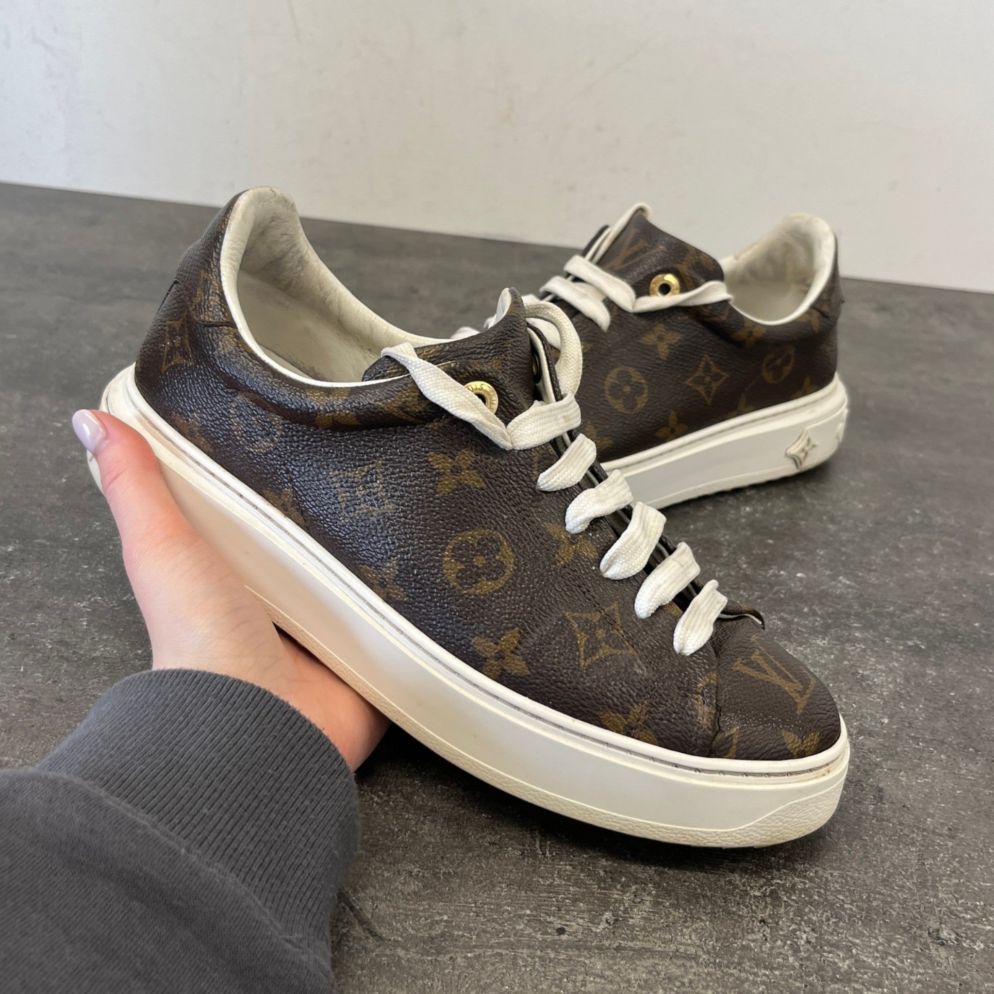 Women's Monogram Time Out Low Trainers Brown Size EU 38 / UK 5