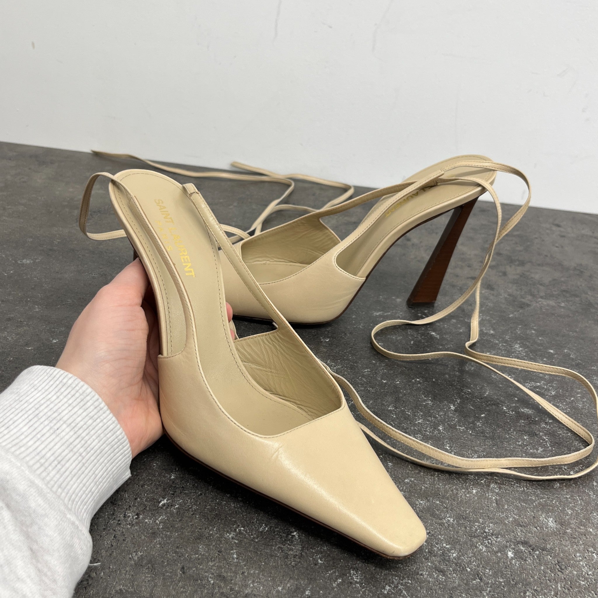 Women's Blade 105 Slingback Heels Beige Size EU 39 / UK 6