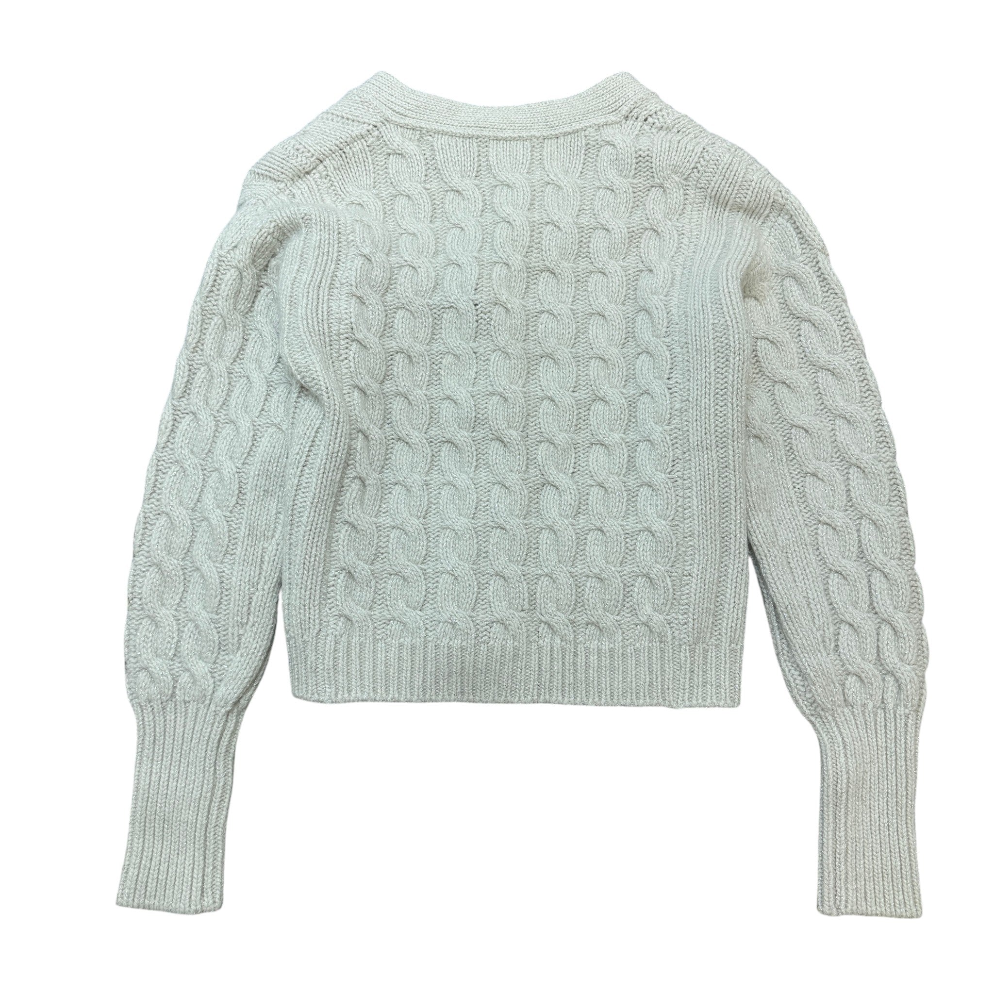 Women's Embelllished Gg Braid Knit Cardigan Cream Size M