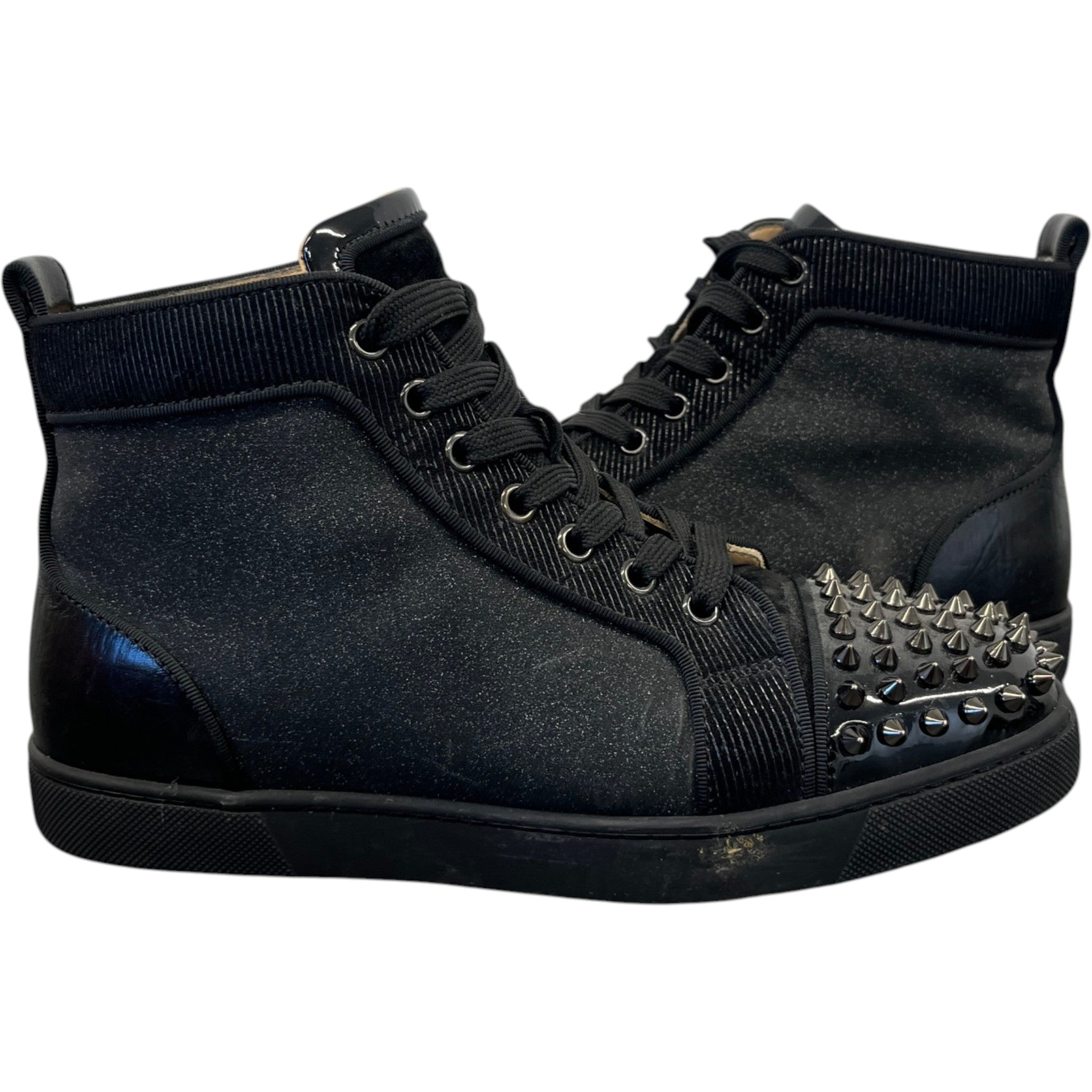 Women's Lou Spikes Glitter High Trainers Black Size EU 38.5 / UK 5.5