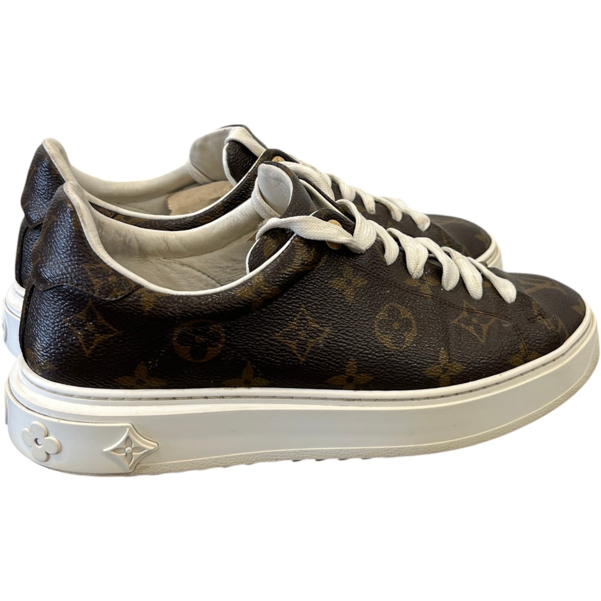Women's Monogram Time Out Low Trainers Brown Size EU 38 / UK 5