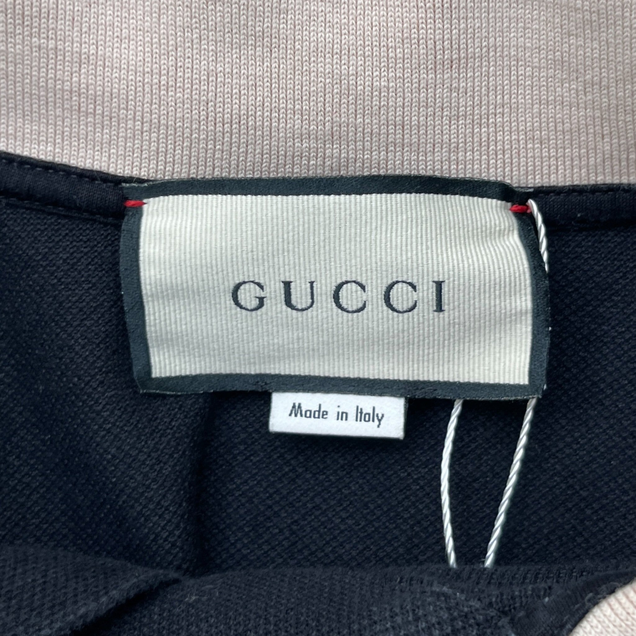 Men's Tape Logo Polo Shirt Black Size L