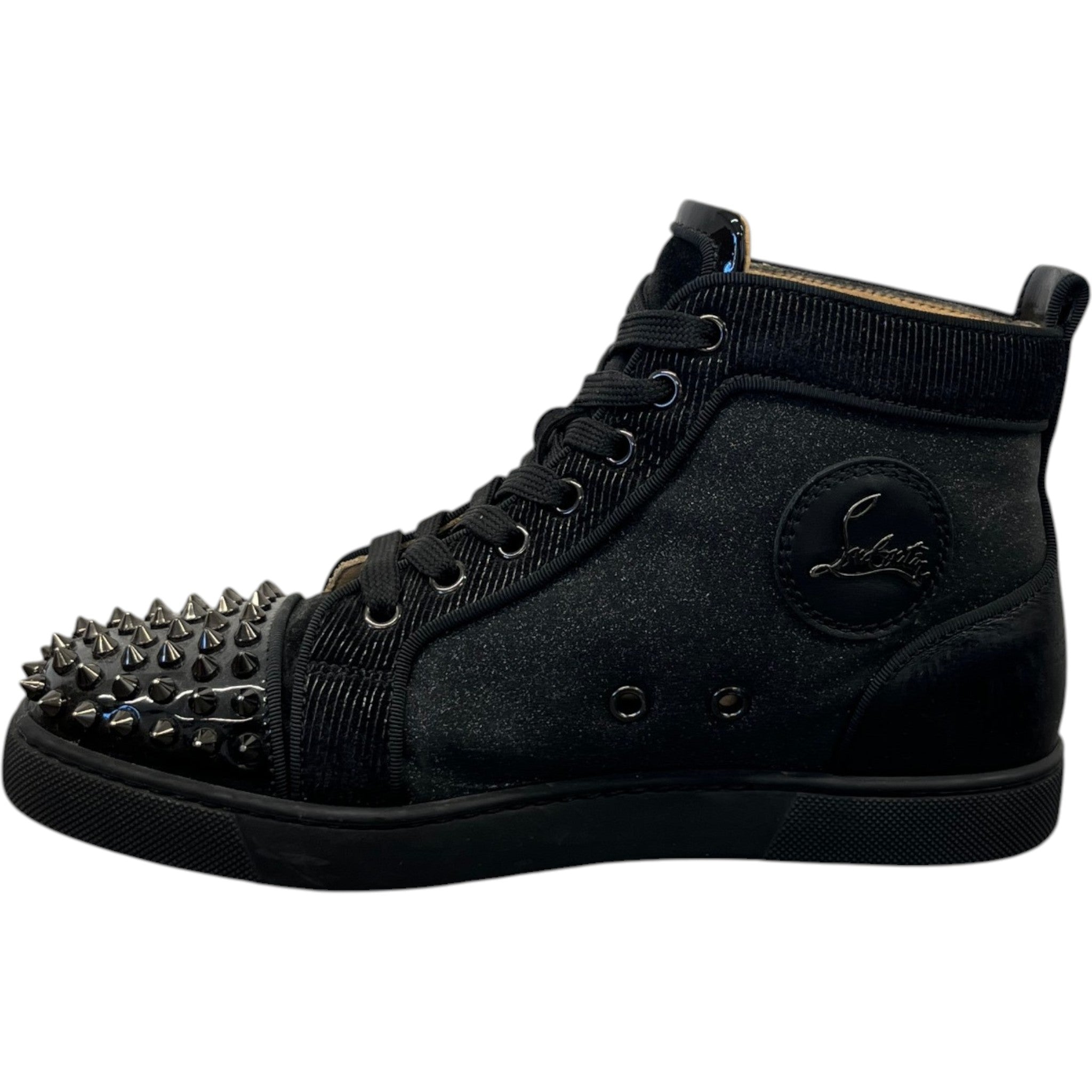 Women's Lou Spikes Glitter High Trainers Black Size EU 38.5 / UK 5.5