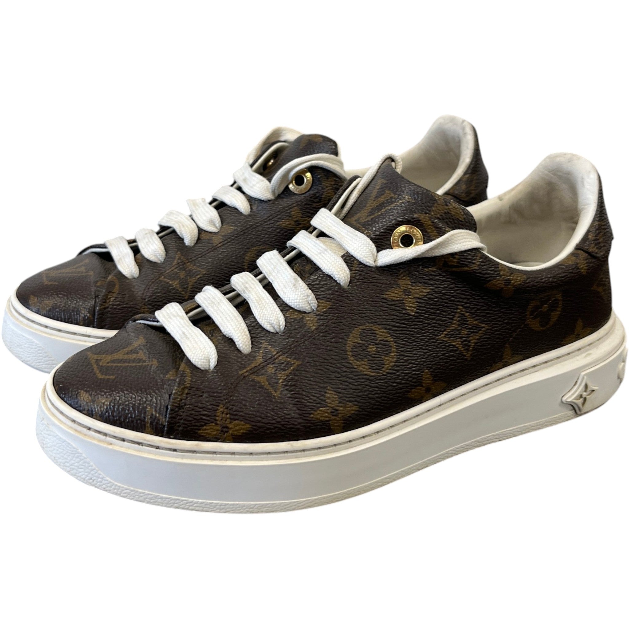 Women's Monogram Time Out Low Trainers Brown Size EU 38 / UK 5