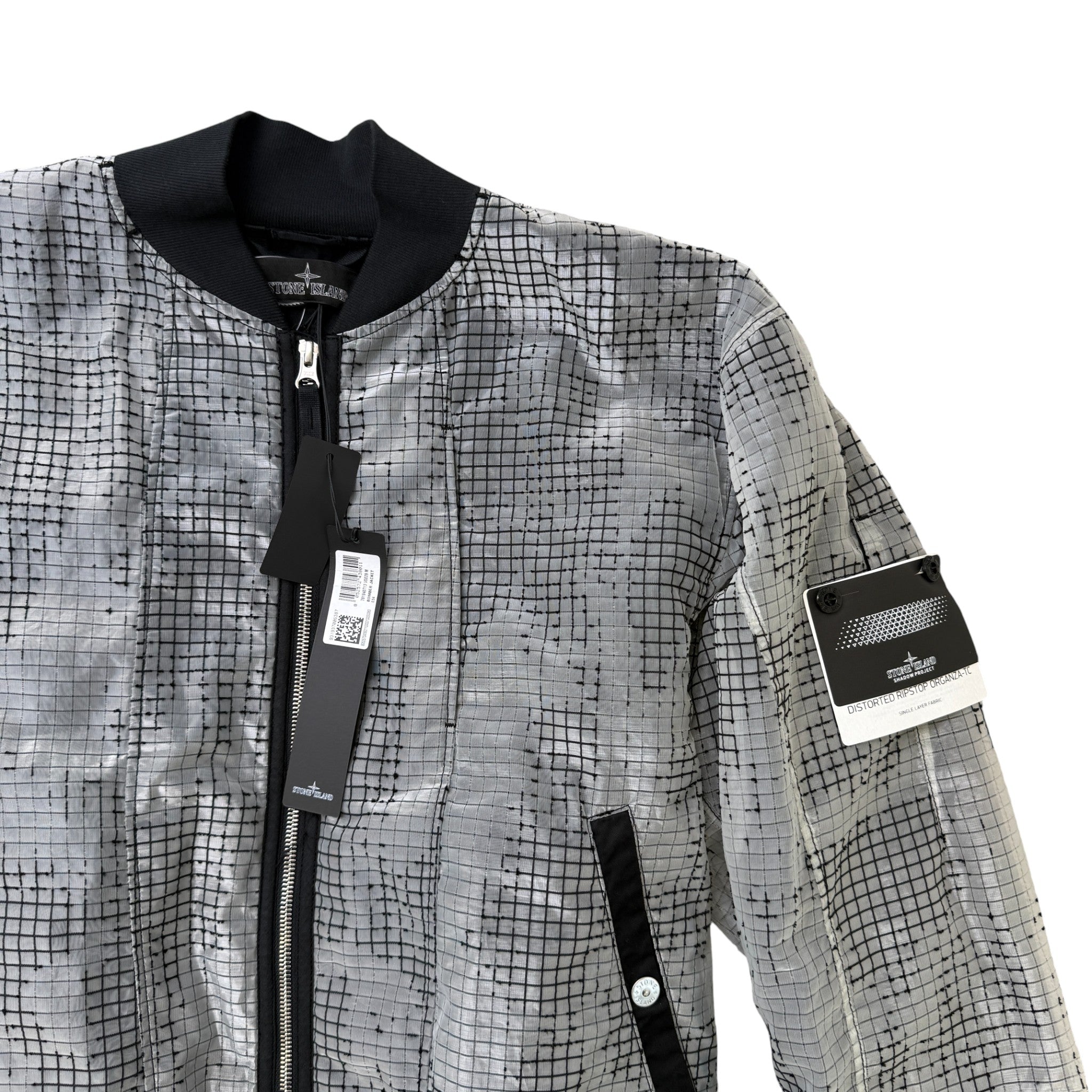 Men's Shadow Project Applique Logo Jacket Grey Size M