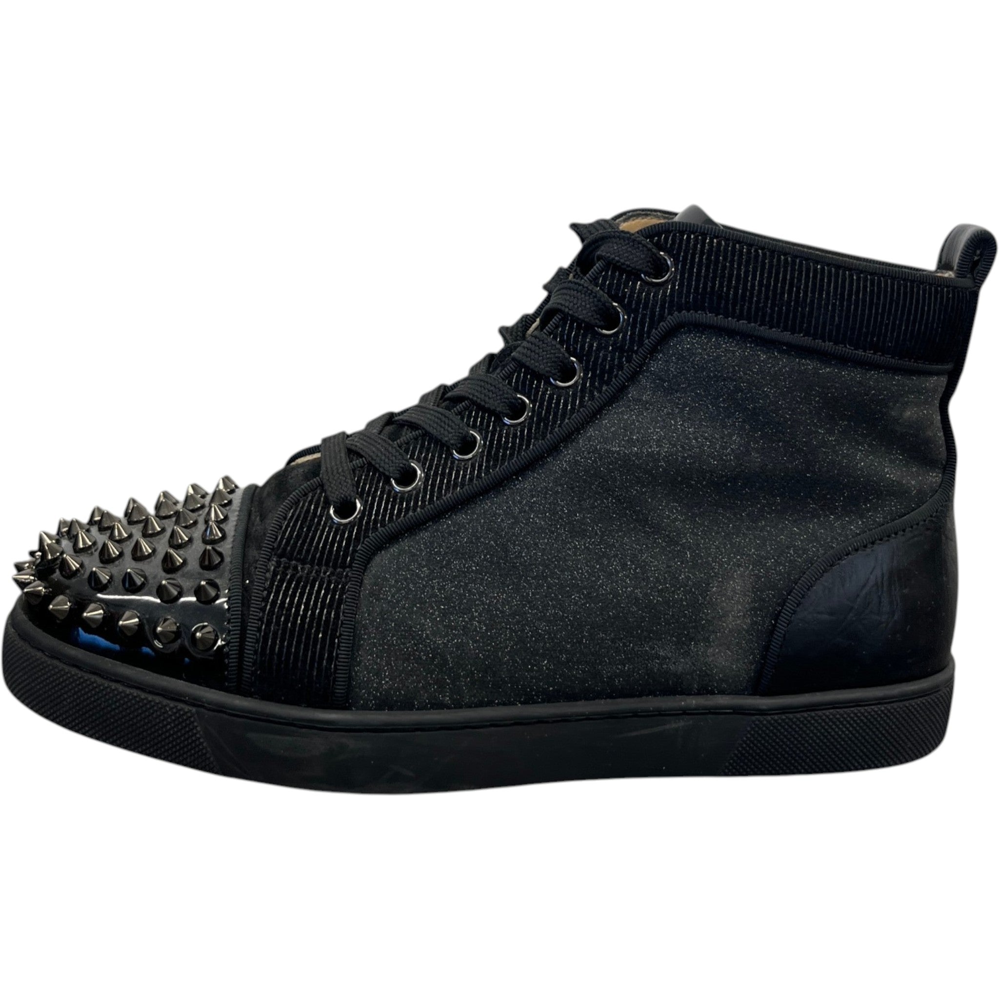 Women's Lou Spikes Glitter High Trainers Black Size EU 38.5 / UK 5.5