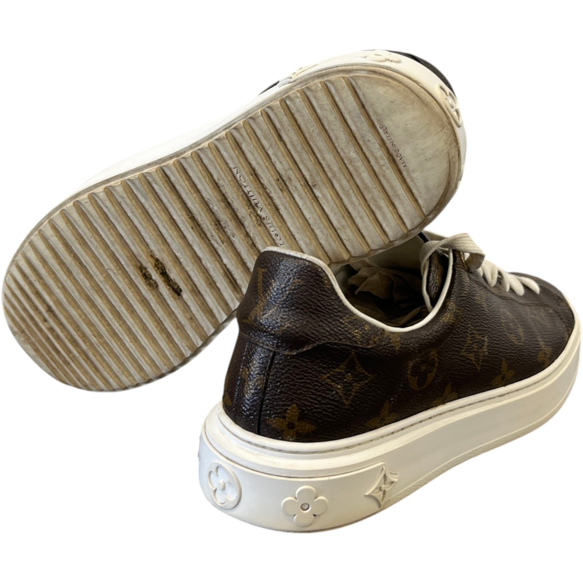 Women's Monogram Time Out Low Trainers Brown Size EU 38 / UK 5