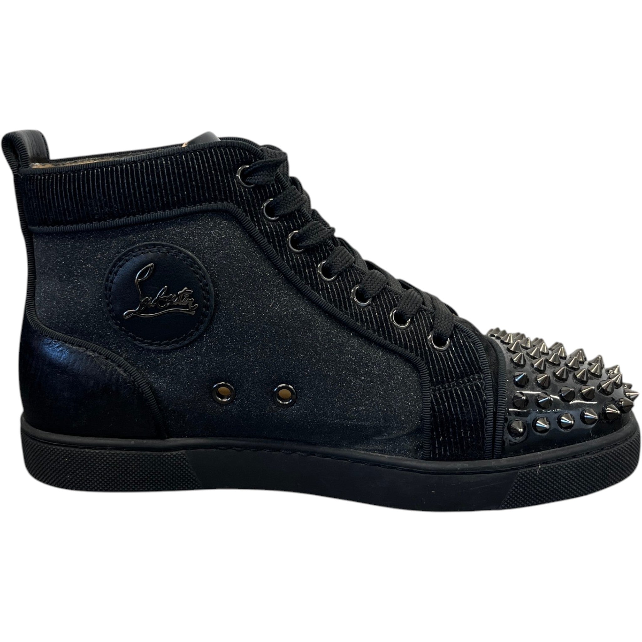 Women's Lou Spikes Glitter High Trainers Black Size EU 38.5 / UK 5.5