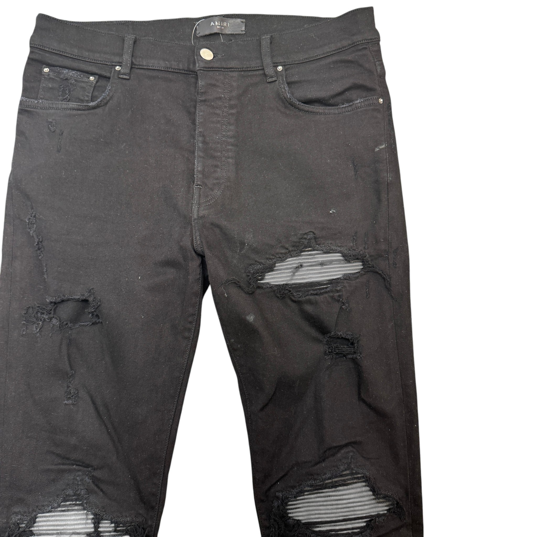 Men's Mx1 Distressed Jeans Black Size Waist 34"